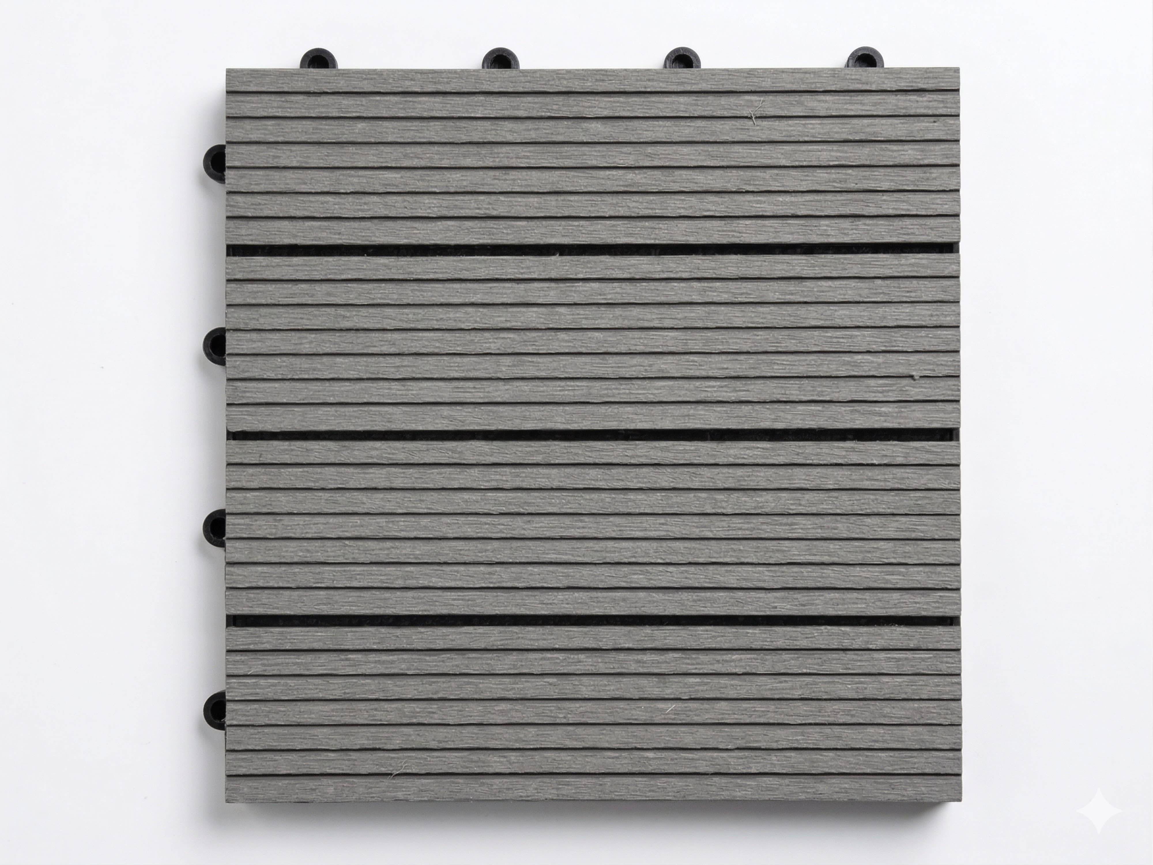 Outgarden Terrassenplatte Basic WPC-Terrassenfliese Hellgrau, WPC 30x30, Grau