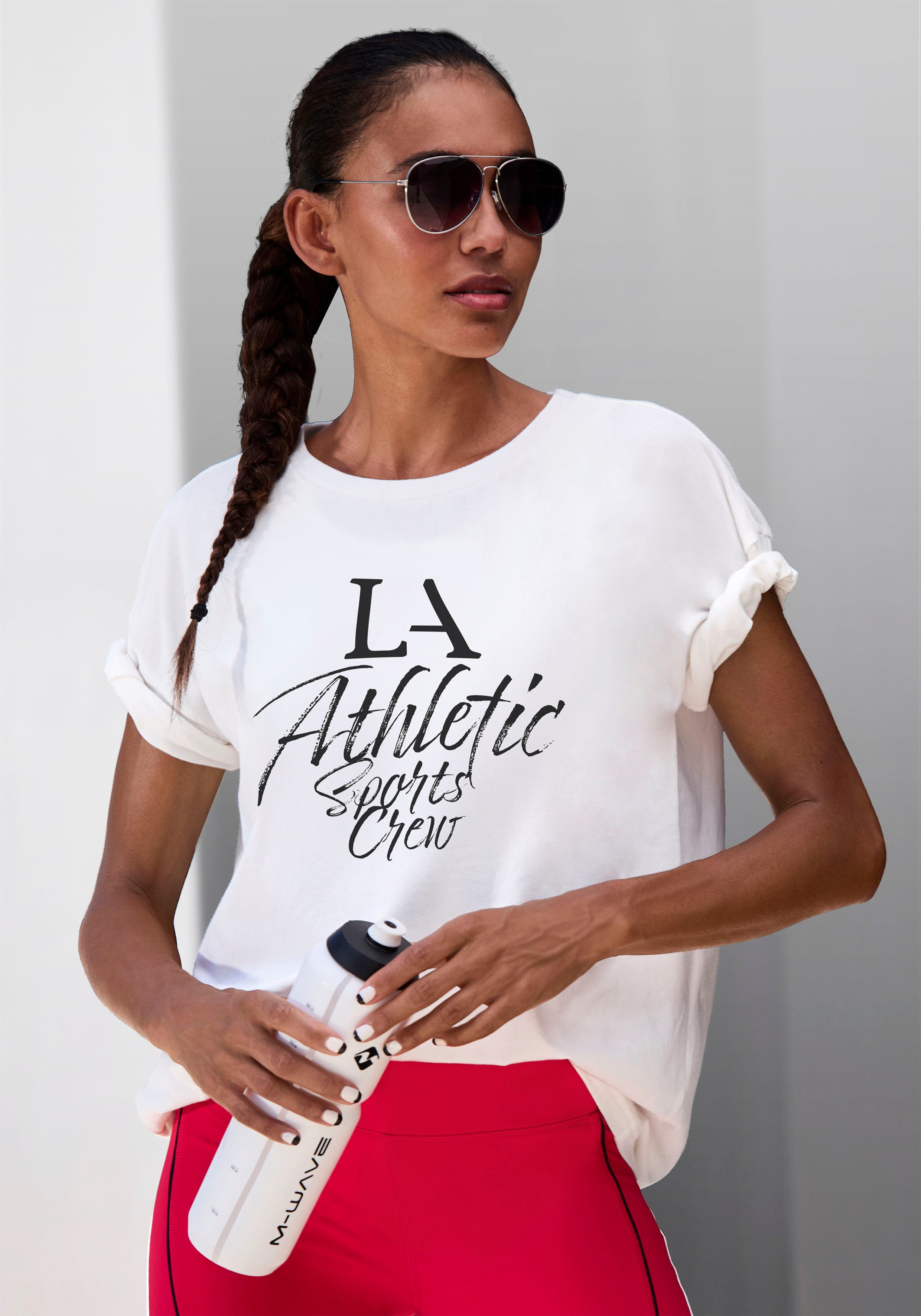 LASCANA ACTIVE T-Shirt im Oversize-Schnitt mit sportlichem Schriftzug