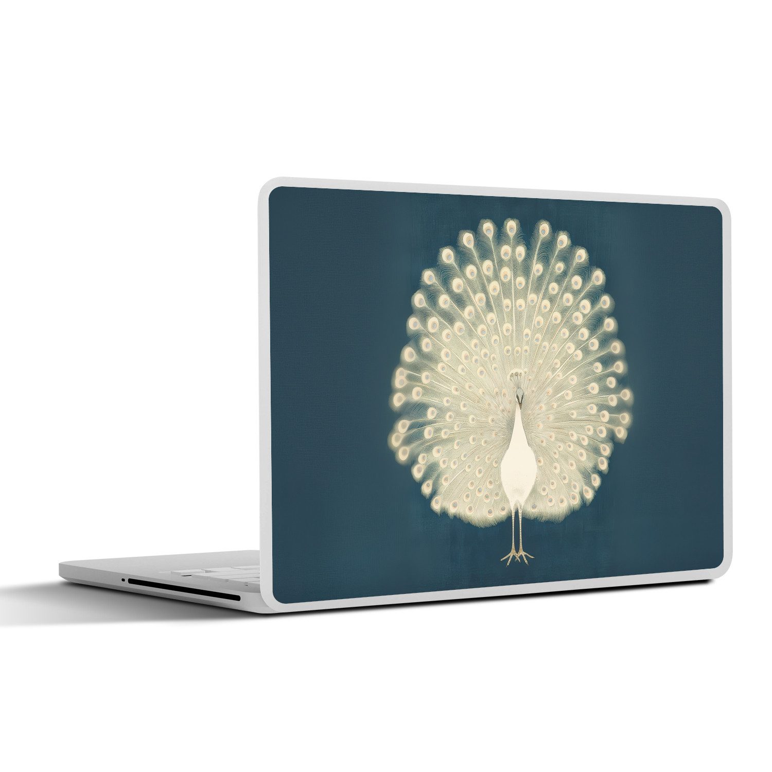 MuchoWow Laptop-Aufkleber Vogel - Blau - Vintage, (1tlg), Laptop Folien Cover, Aufkleber, Sticker, Schutz vor Kratzern, 30x21 cm
