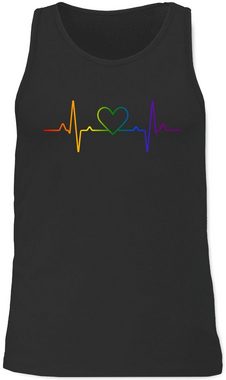 Shirtracer Tanktop Herzschlag Regenbogen Pride LGBT Kleidung