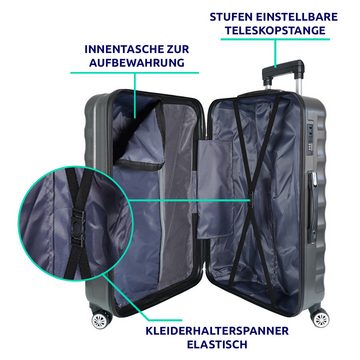VEGMANN Hartschalen-Trolley Koffer - Hartschalen 4 Rollen Rollkoffer