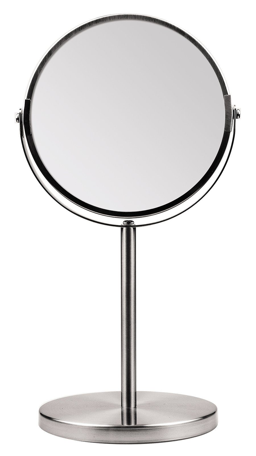 Koskaderm Spiegel Kosmetex Metall Stand-Spiegel mit 2-fach Vergrößerung, 2 Spiegelflächen, 34cm Ø 16cm, Kosmetik-Spieg