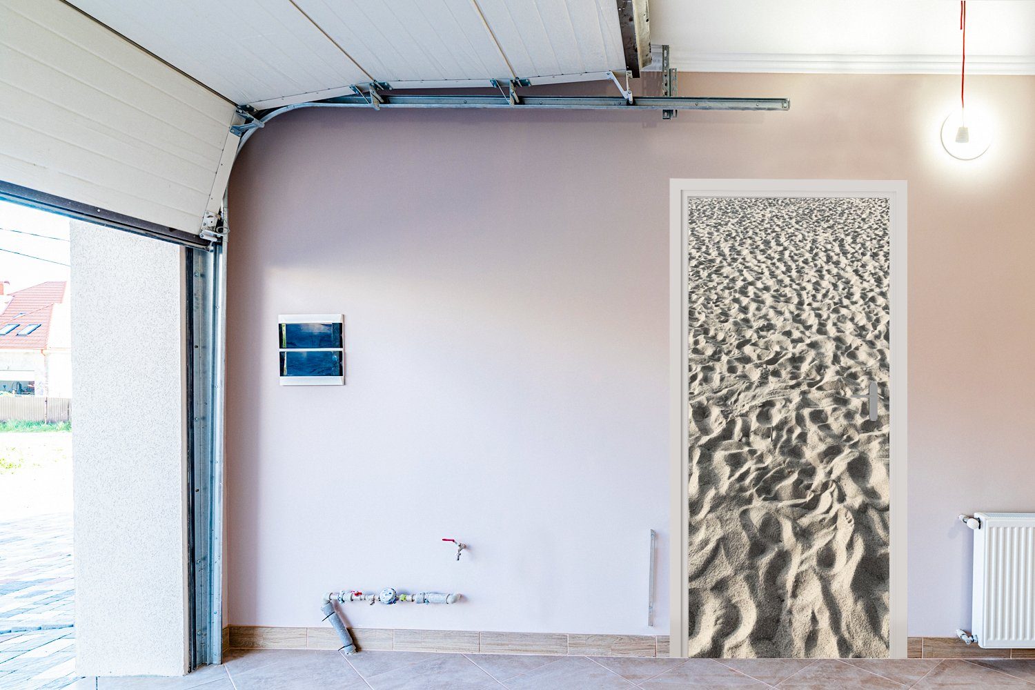 Sommer, MuchoWow Tür, 75x205 Türaufkleber, cm (1 Strand Sand Matt, St), für Fototapete - bedruckt, Türtapete -