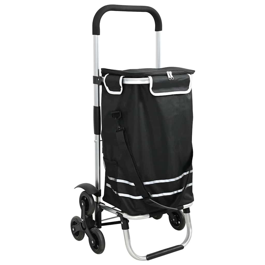 vidaXL Einkaufstrolley Einkaufswagen 1 Schwarz 47 x 39 x 100,5 cm Oxford-Stoff