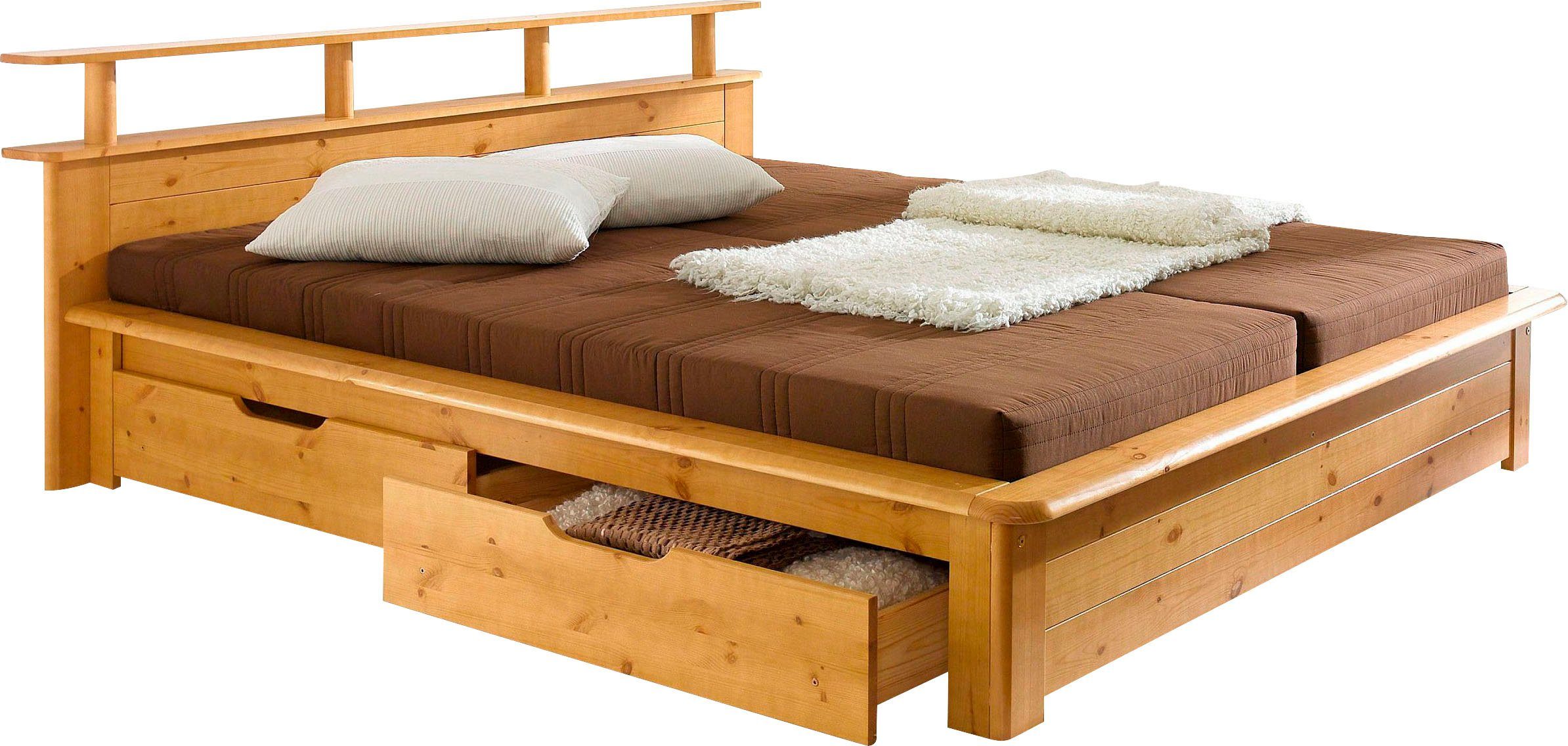 OTTO home Funktionsbett "FINJA " Kieferbett, Futonbett, Kopfteil mit Ablage günstig online kaufen