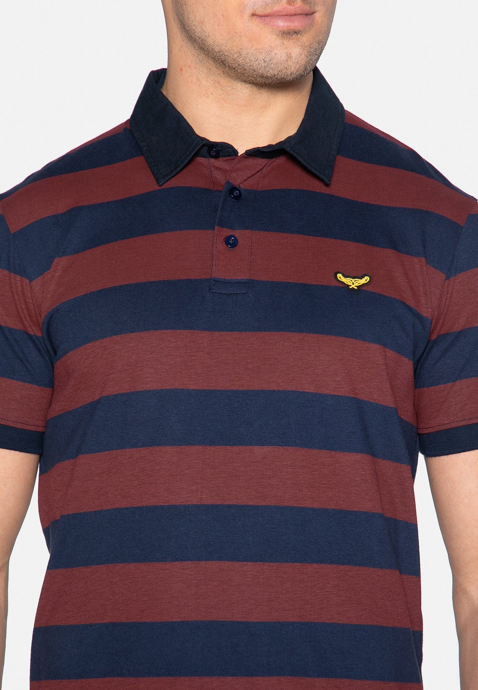 Navy Rugby Poloshirt Stripe Threadbare