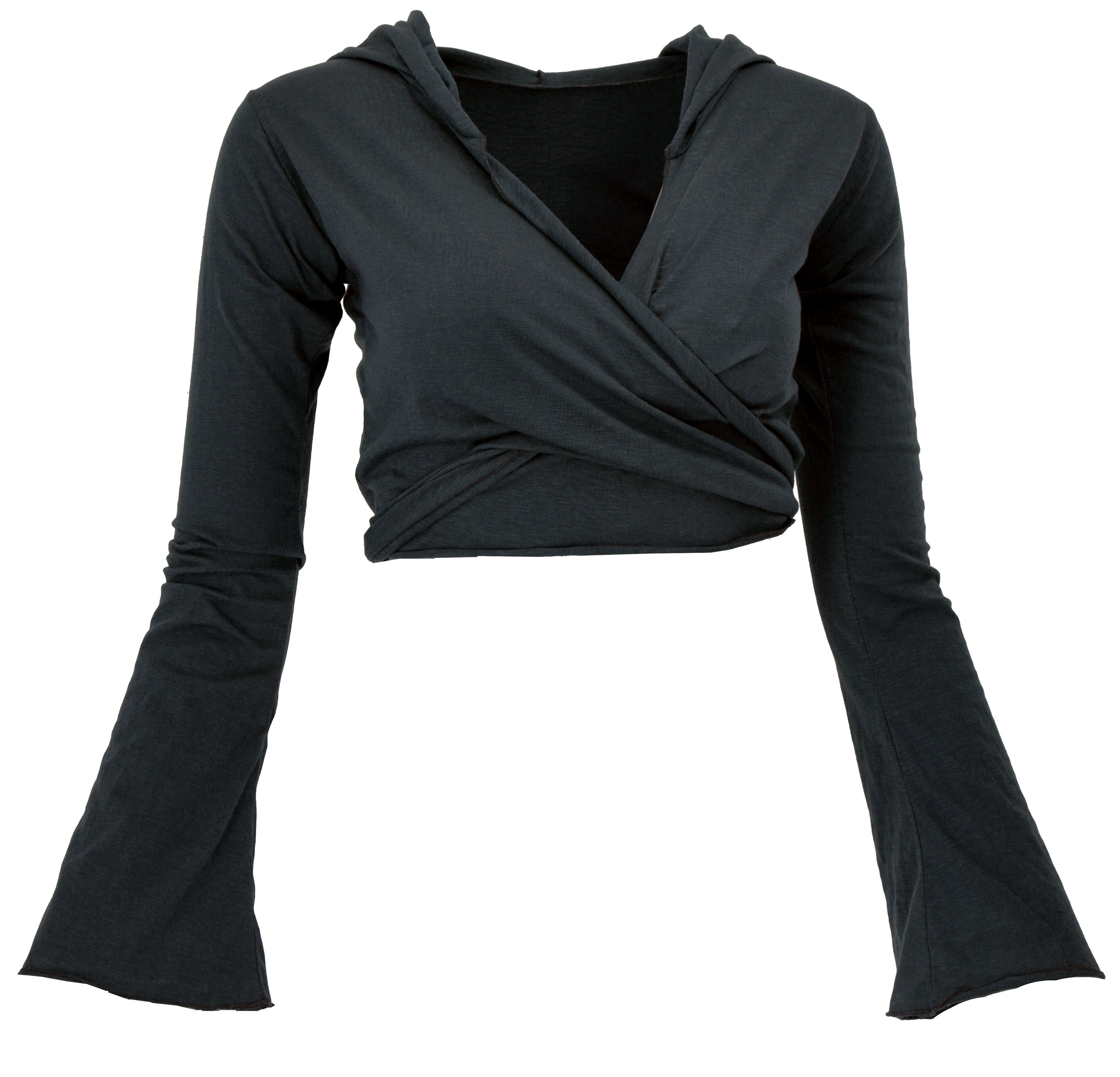 Guru-Shop Longsleeve Wickeltop, Yogatop, Langarmshirt mit.. günstig online kaufen
