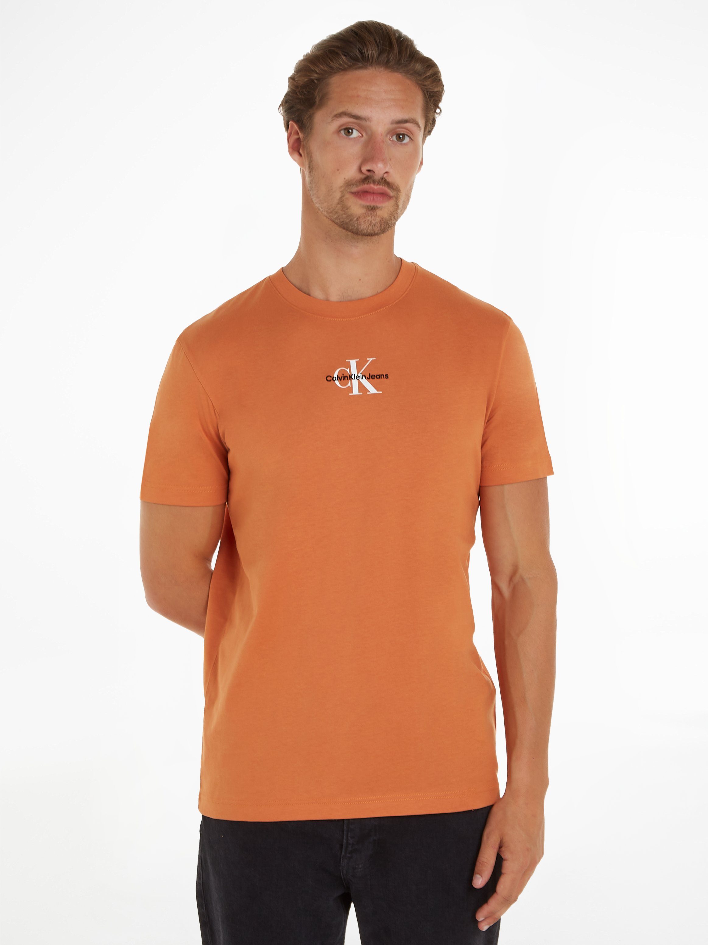 Calvin Klein Jeans T-Shirt MONOLOGO Clay mit REGULAR Burnt TEE Logoschriftzug