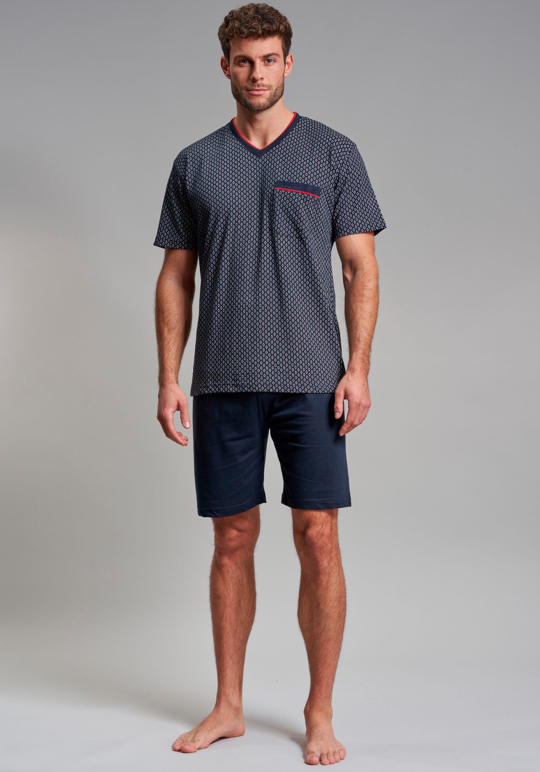 GÖTZBURG Shorty Manhattan (2 tlg) Kurzarm, V-Ausschnitt, kurze Hose, Baumwolle, weich