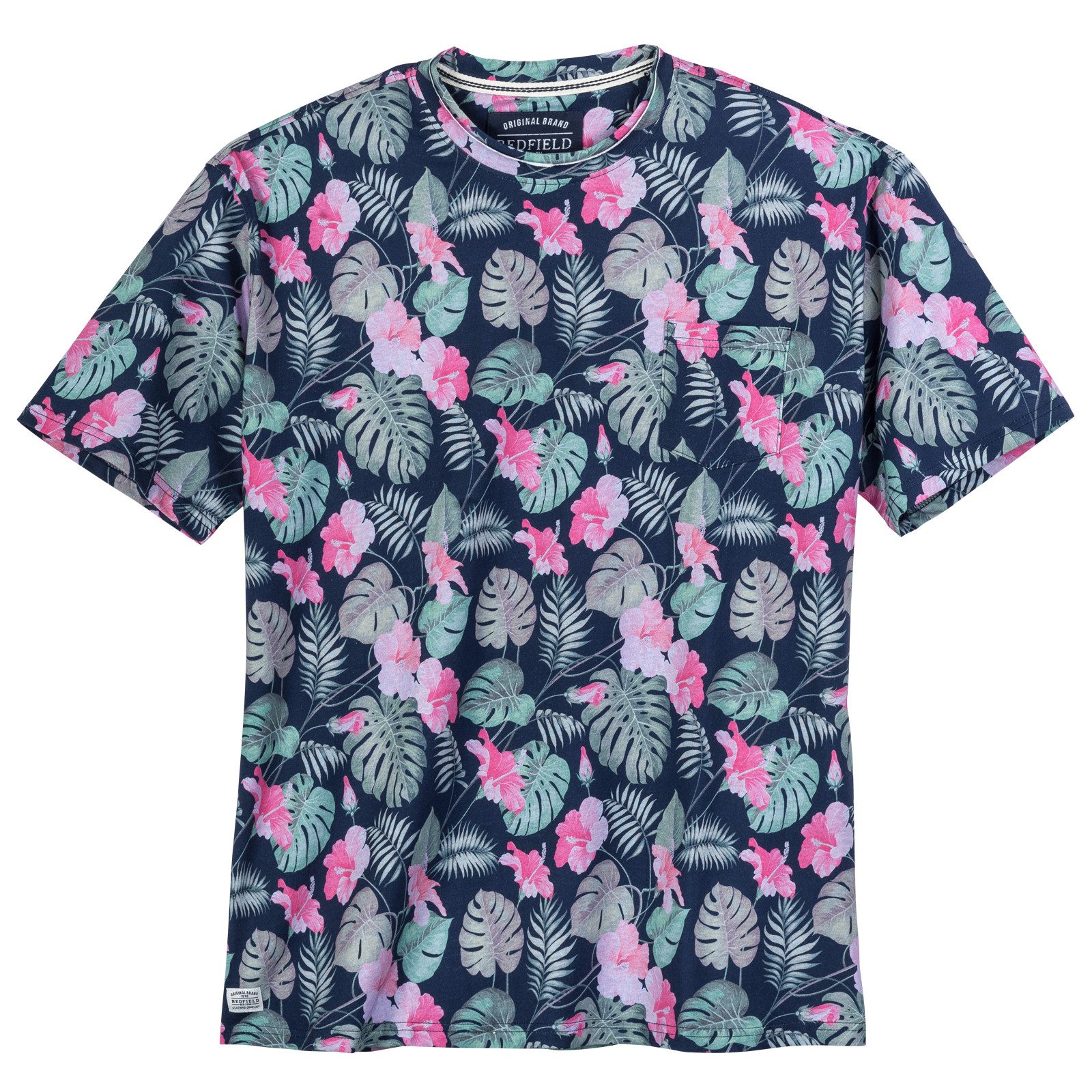 redfield Rundhalsshirt Redfield XXL T-Shirt Floralmuster günstig online kaufen