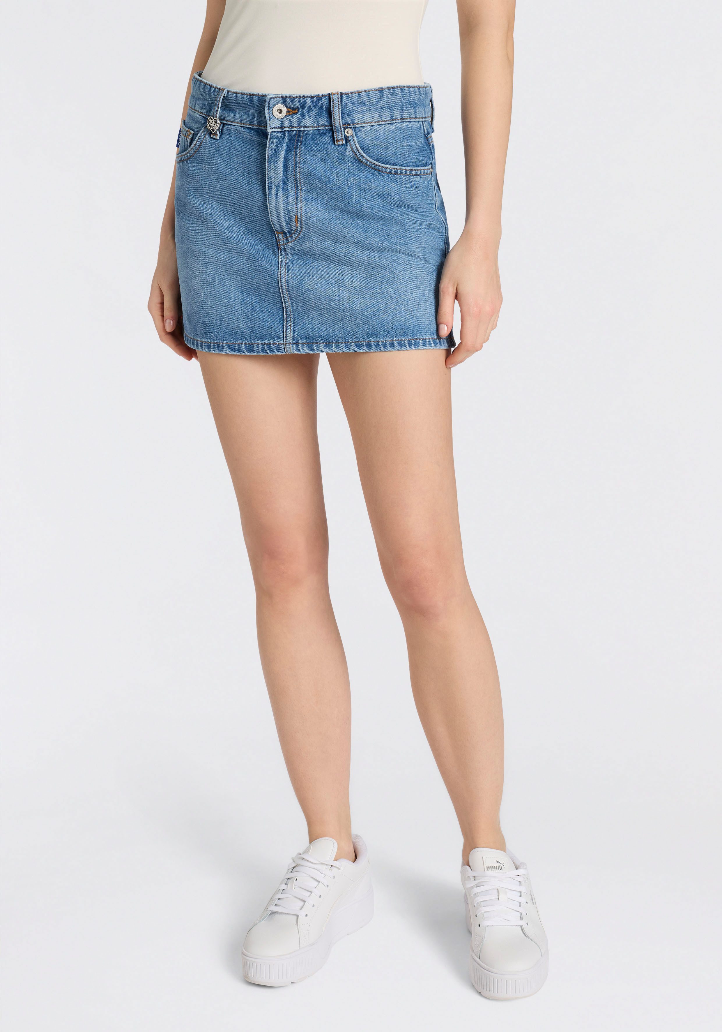 HUGO Blue Jeansrock Galanie in Mini Länge, Mid Rise