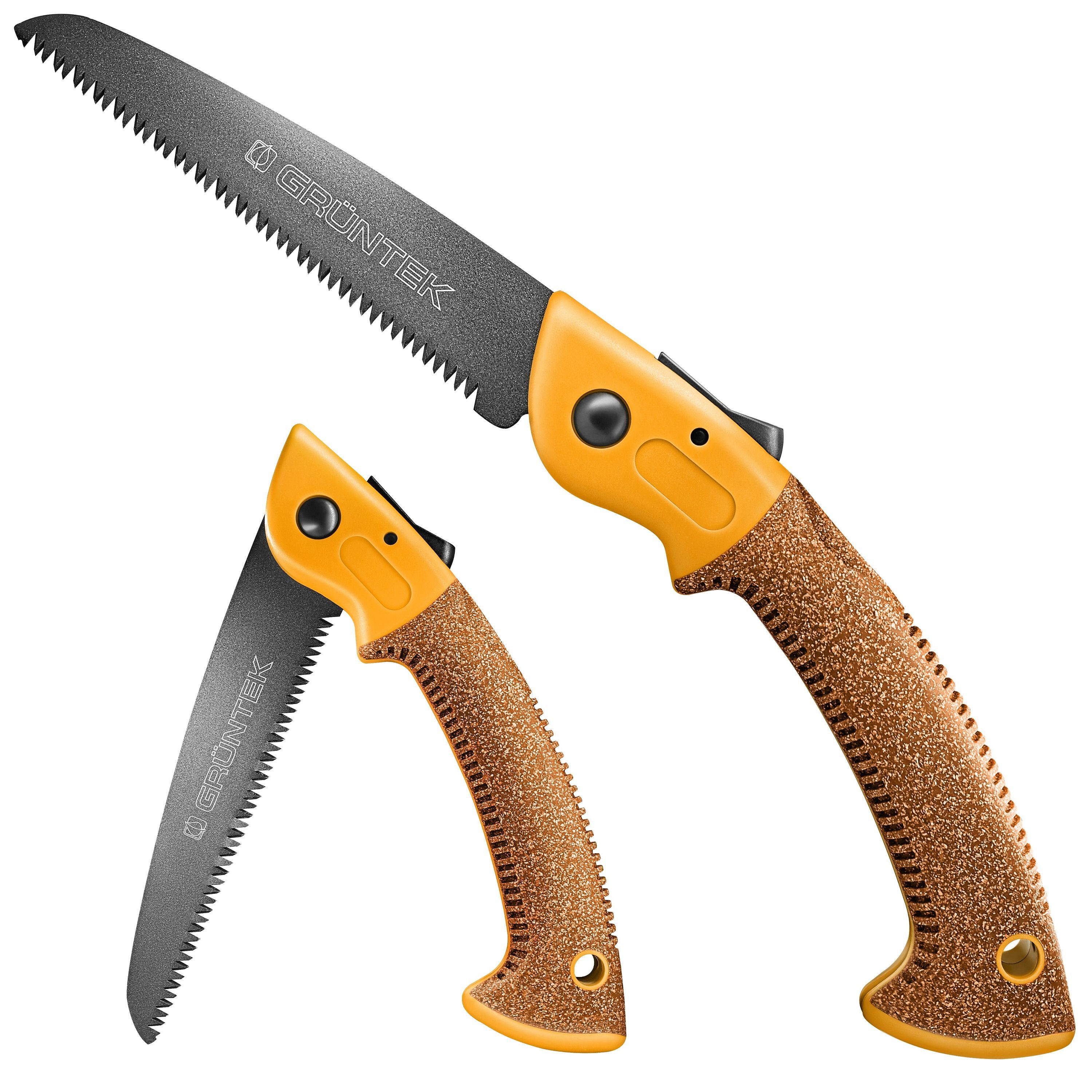 GRÜNTEK Klappsäge Astsäge ZANDER, gehärtetes Carbonstahl Sägeblatt 180mm (1x Klappsäge Zander, Astsäge ZANDER, gehärtetes Carbonstahl Sägeblatt 180mm), TEFLON-beschichtete Klinge mit 4 Positionen ideale Outdoor Campingsäge