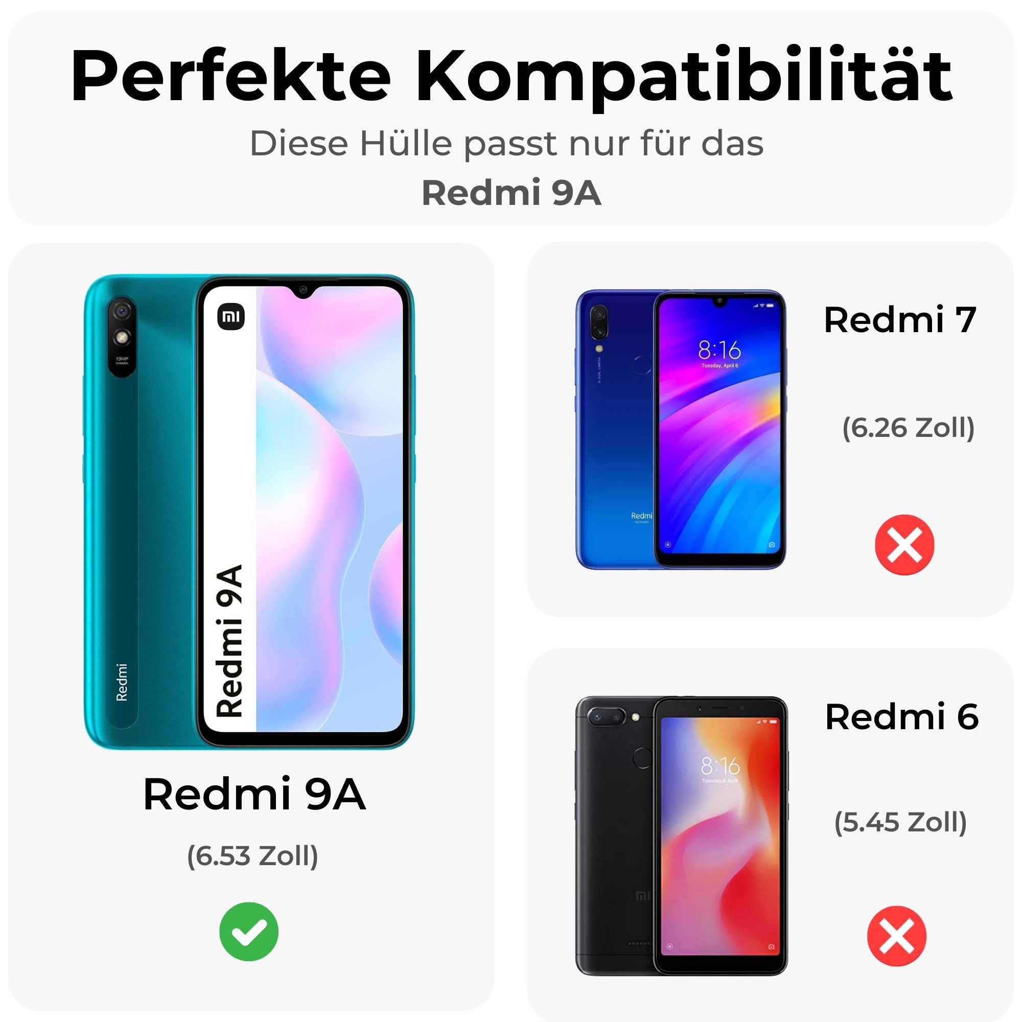 betterfon Handyhülle für Xiaomi Hülle mit [Standfunktion][Kartenfächern], Bookstyle-Hülle: Magnetverschluss 3 Kartenfächer & Standfunktion