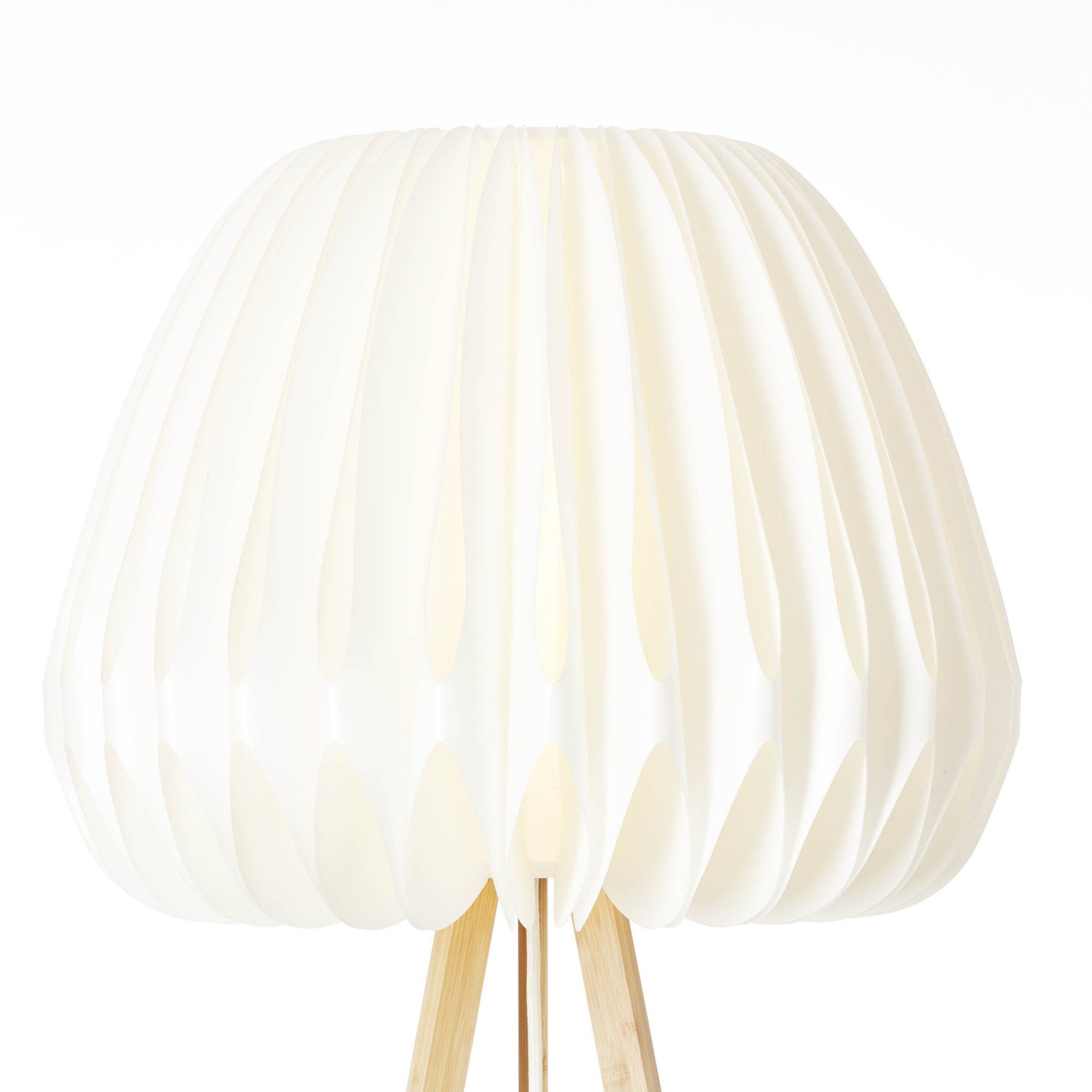Lightbox x Leuchtmittel, 62 Dreibein Stehlampe, Bambus/Kunststoff, cm, 155 natur/weiß ohne Lampe, E27,