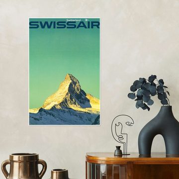 Posterlounge Poster Vintage Travel Collection, Swissair – Switzerland, Vintage Illustration