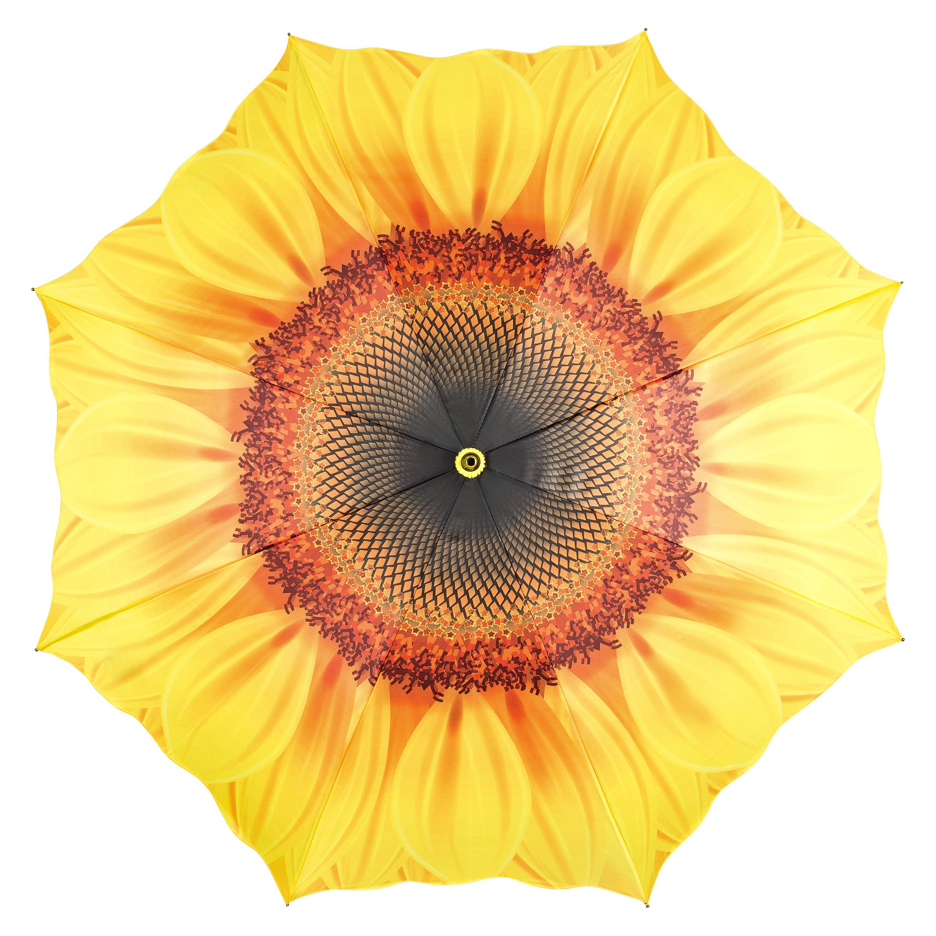 von Lilienfeld Auf-Automatik Wellenkante Motivschirm Flower Sonnenblume Blüte, Stockregenschirm Blume