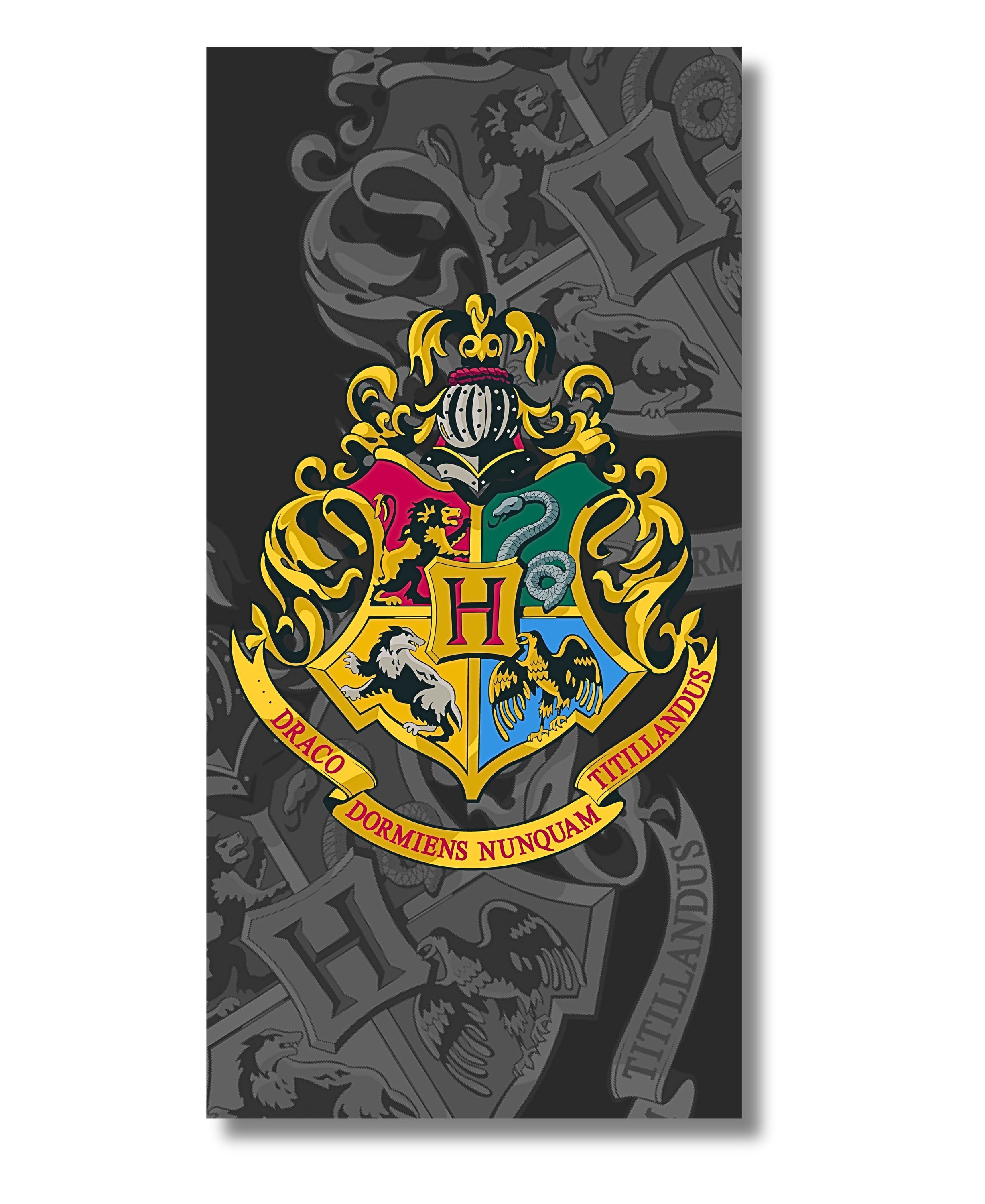 Harry Potter Badetuch Hogwarts, Baumwolle, Strandtuch aus Baumwolle 70 x 140 cm