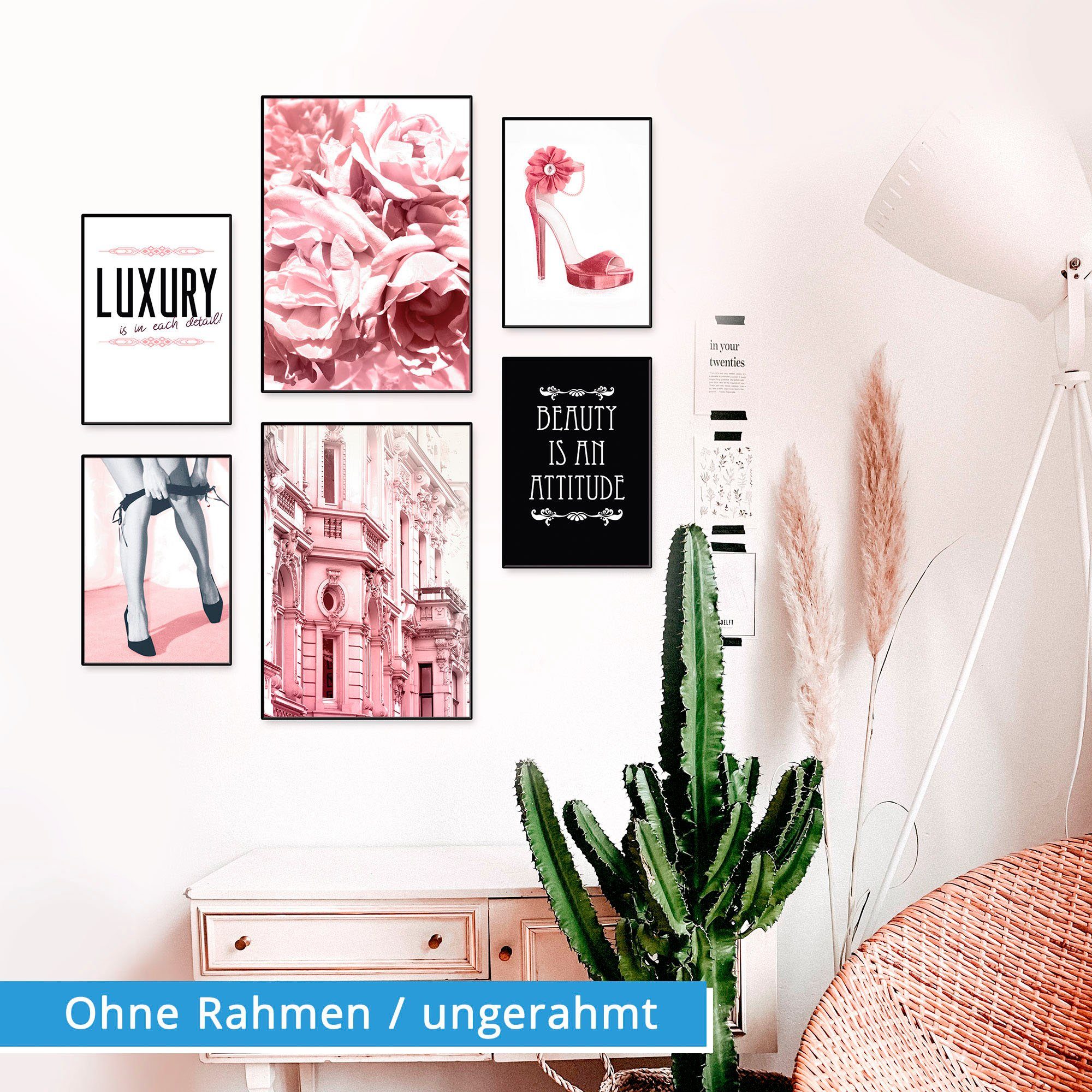 Artland Poster Lebensstil Beauty, Frau (6 St), Bilder Set, 6tlg. 4xDIN A4 / 2xDIN A3, ohne Rahmen