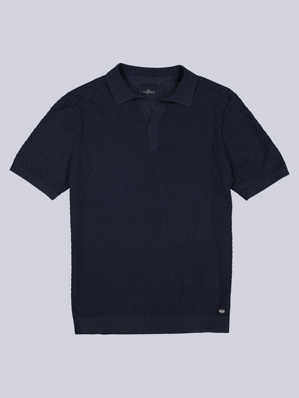 Poloshirt Herren Strick Polo-Shirt, Saphirblau