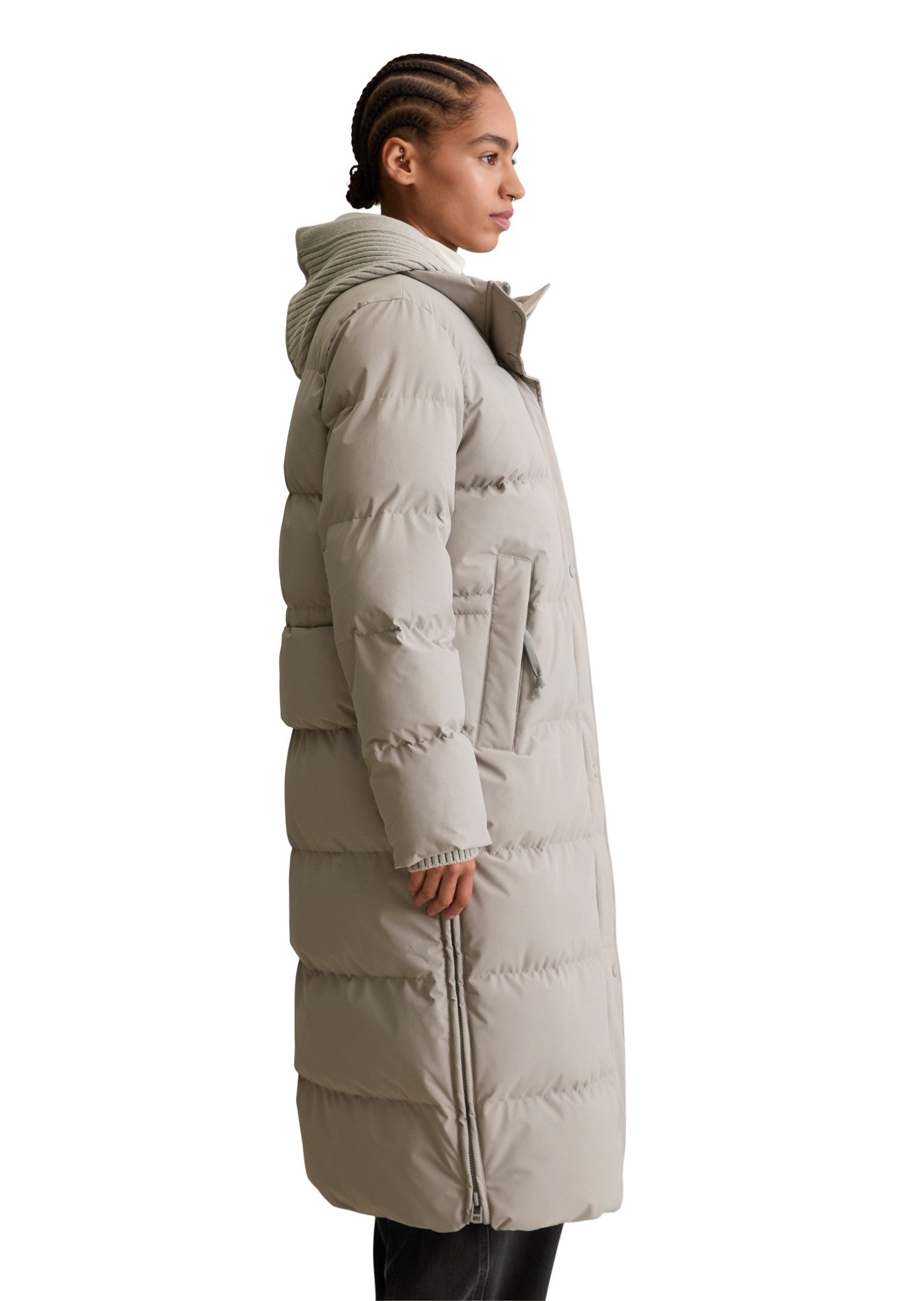 Marc O'Polo DENIM Steppmantel mit abnehmbarer Strick-Kapuze günstig online kaufen