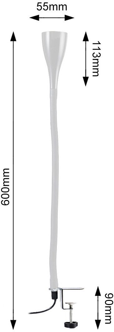 Leuchtmittel, inkl. Silkonüberzug, Dimmbar, Stufendimmer, LED GU10 Schwanenhals, Warmweiß, LED 5W Lm, B.K.Licht Klemmleuchte 400 wechselbar, flexibler Leselampe BK_KL1122 Klemmlampe,