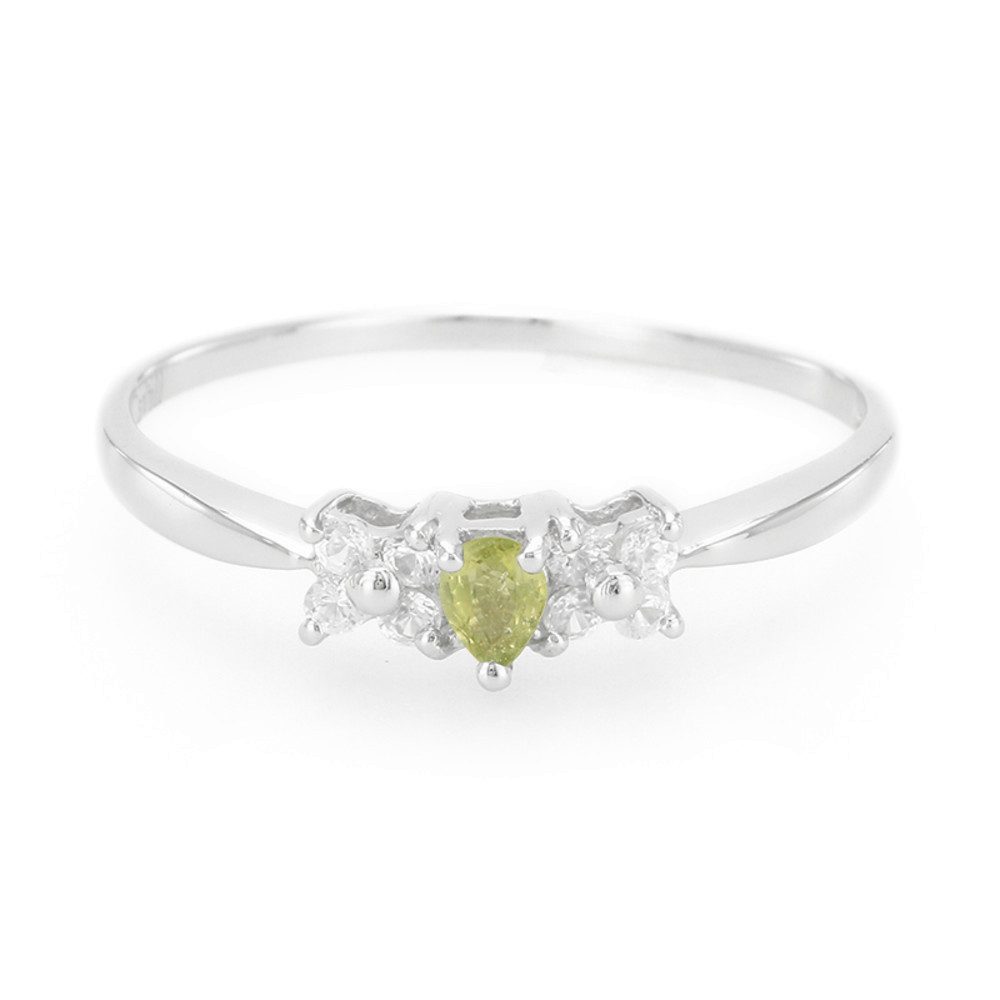 Silberring Sterlingsilber Ring mit 0,07 ct grünem Turmalin & Zirkonia