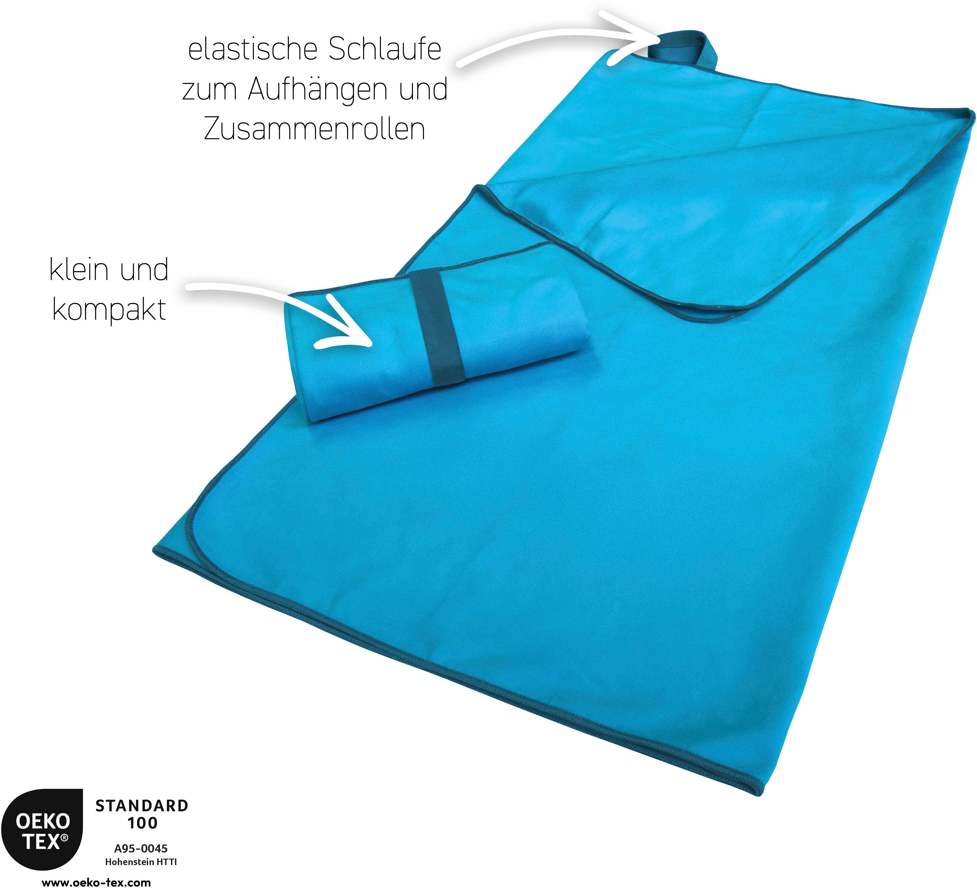 OTTO home Sporthandtuch Elja Reisehandtuch, Strandhandtuch, (1-St), auch als 2er Set erhältlich, schnelltrocknend & saugfähig, Mikrofaser