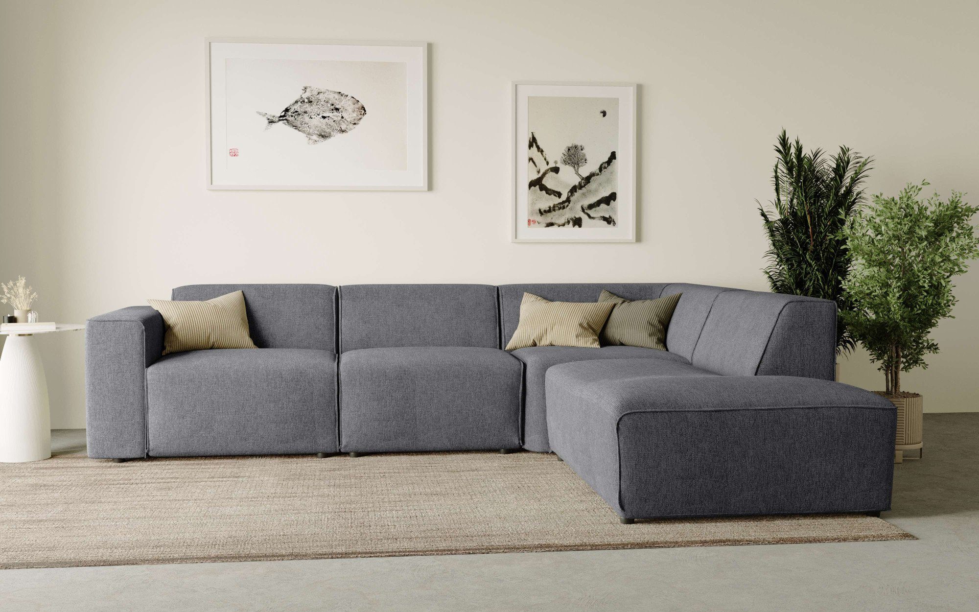 Ecksofa Noord mit Kedernaht, Breite 282 cm