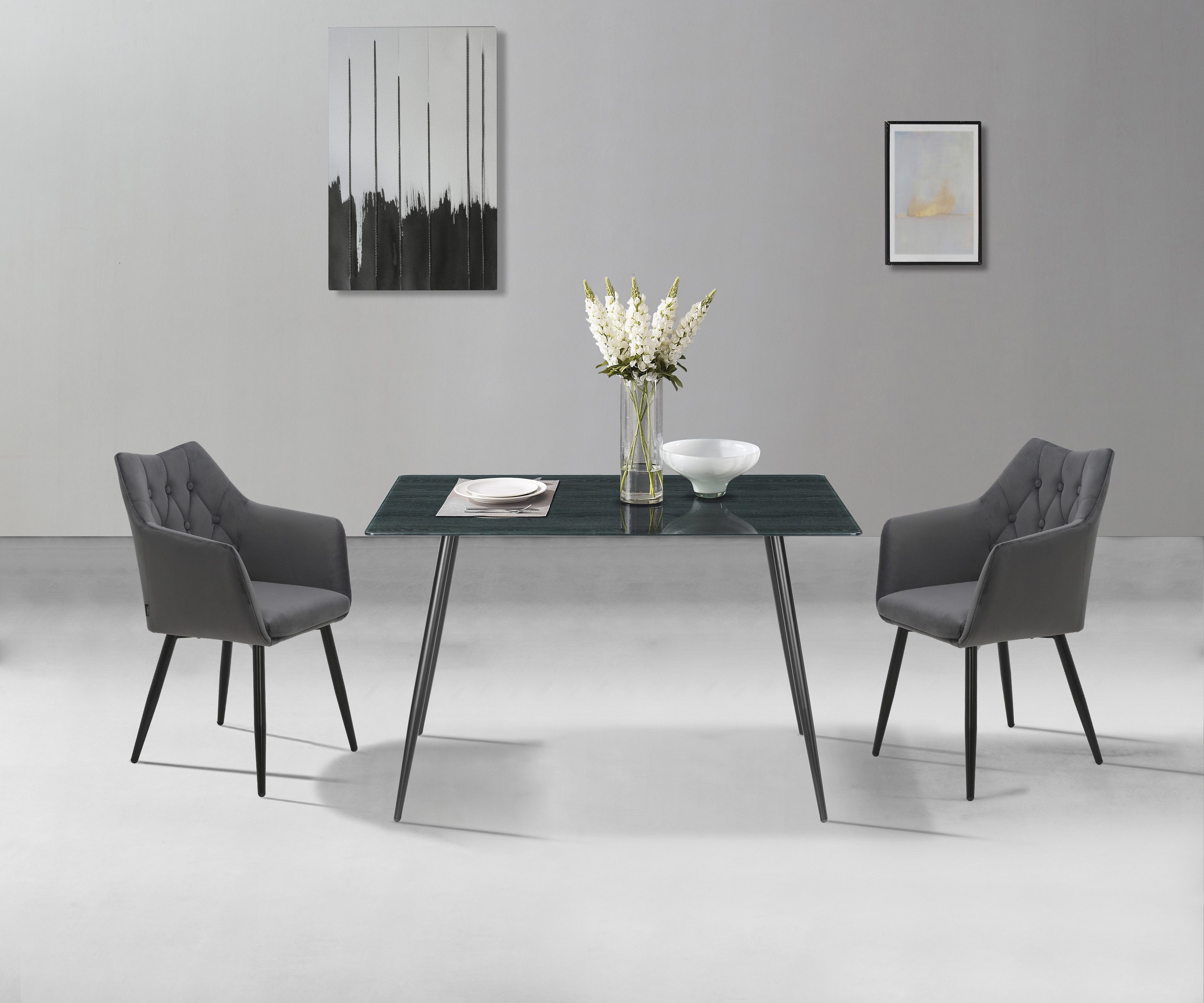 Home affaire Esstisch Turah, TOPSELLER!, OTTOs Choice (Tisch, Esstisch, OTTOs Choice), mit Glasplatte in Holzoptik, zeitloses Design, pflegeleicht