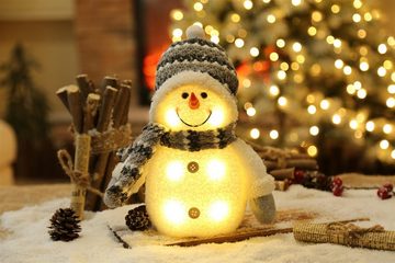 Bambelaa! Weihnachtsfigur LED Schneemann "Coldy" Deko LED Figuren Weihnachten Beleuchtet Winter