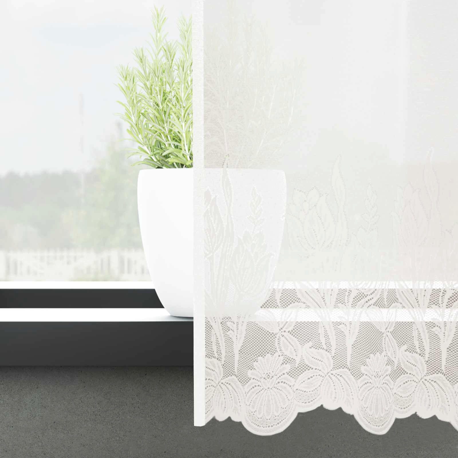 vidaXL Vorhang Spitzenvorhang Weiß 240 x 600 cm Polyester (1 St), Polyester