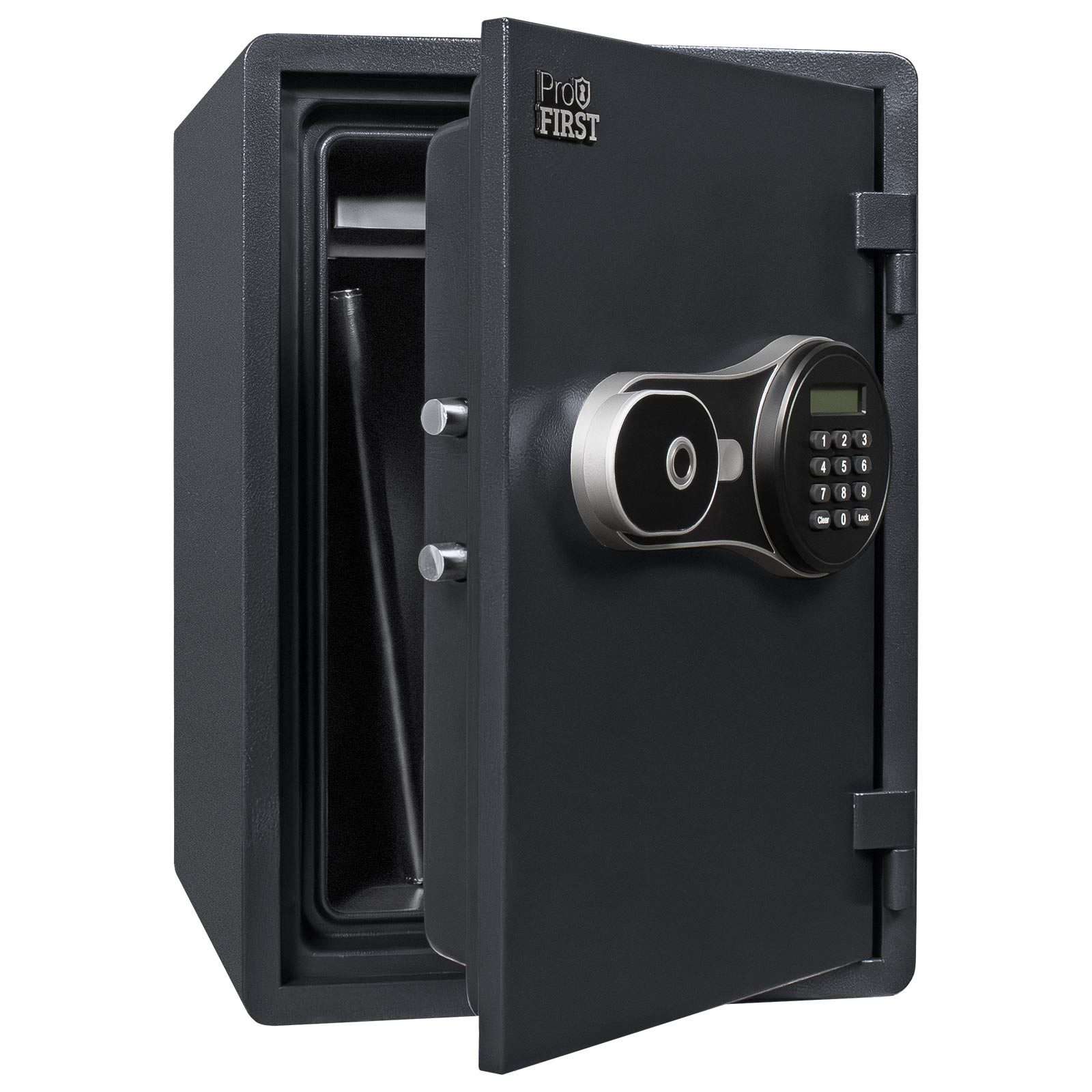 Profirst Feuerschutztresor FireGuard 40 Elektronikschloss mit Fingerprint (Notöffnung möglich, Kunststofflade, inkl. Befestigungsmaterial, 497x357x390 mm), 60 Minuten Feuerschutz für Dokumente nach UL Test