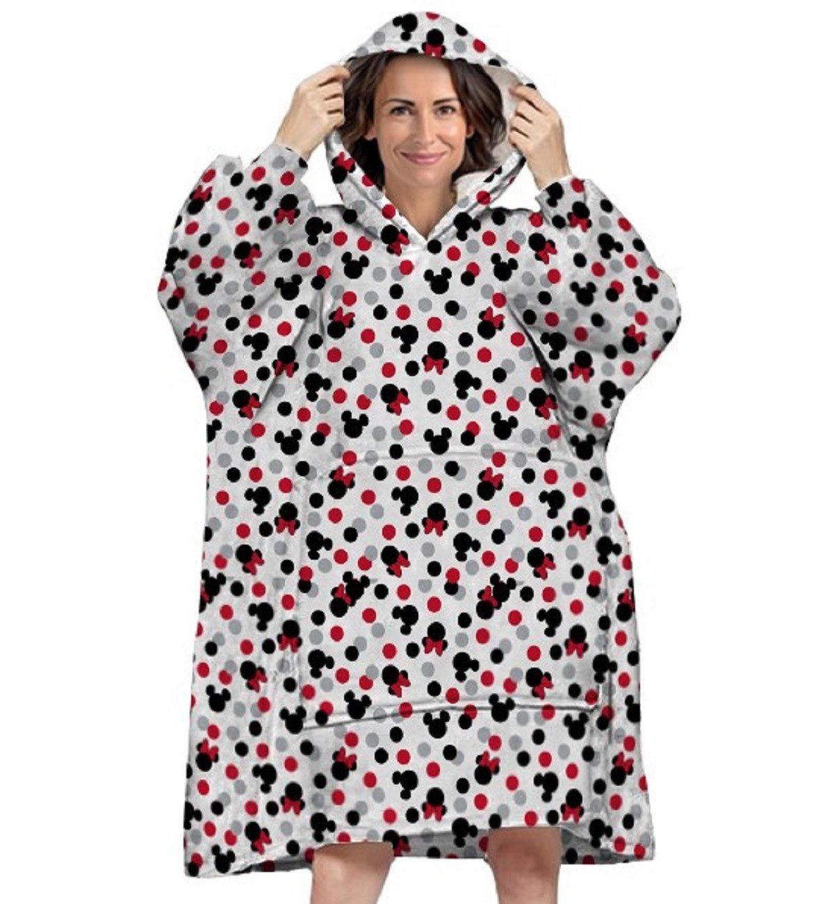 Disney Mickey Mouse Poncho - Bequemer Überwurf mit Kapuze für Erwachsene in Einheitsgröße (1-St) vielseitig nutzbar, leicht zusammenfaltbar