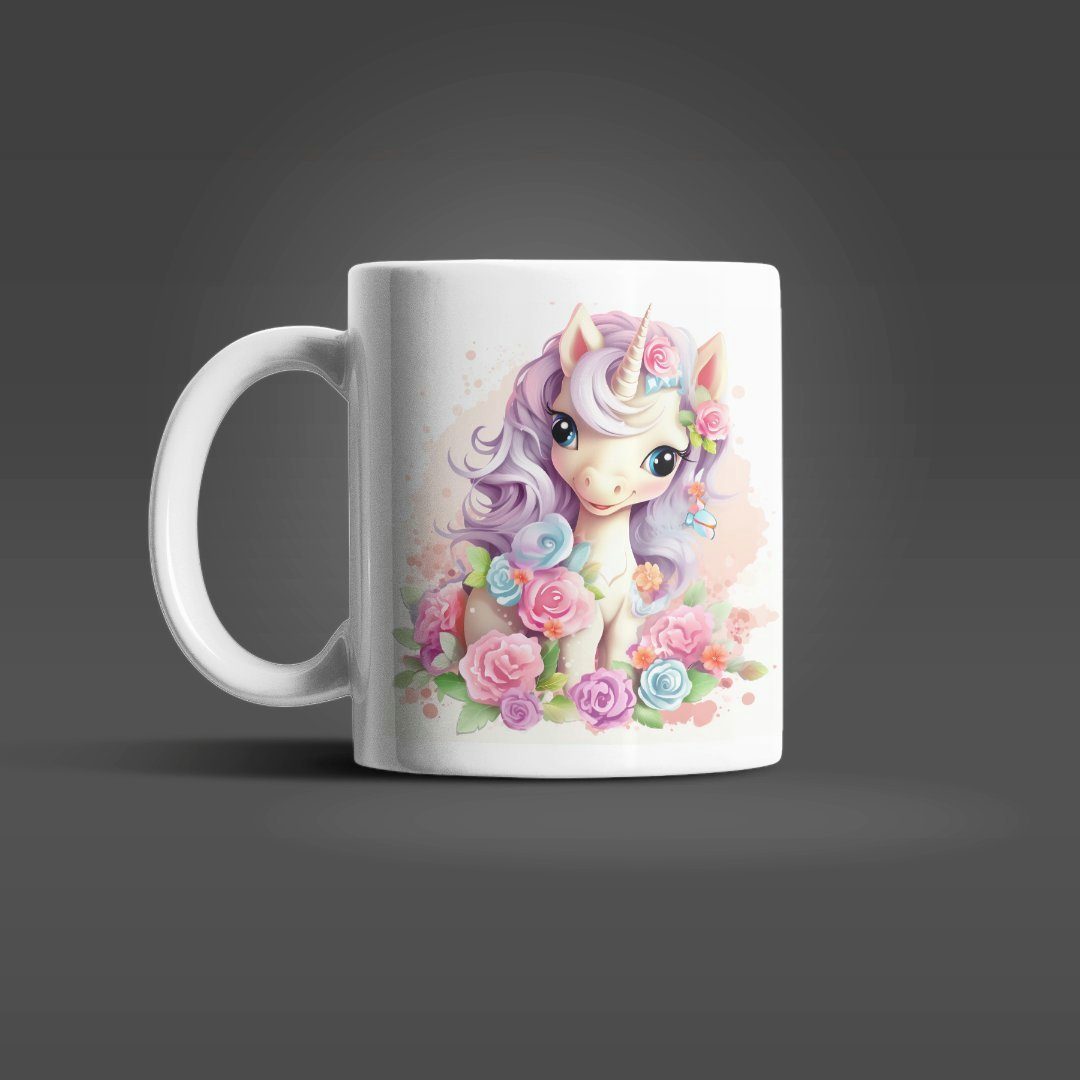 WS-Trend Tasse Süßes Einhorn Unicorn Kinder Teetasse Tasse Geschenkidee, Keramik, 330 ml