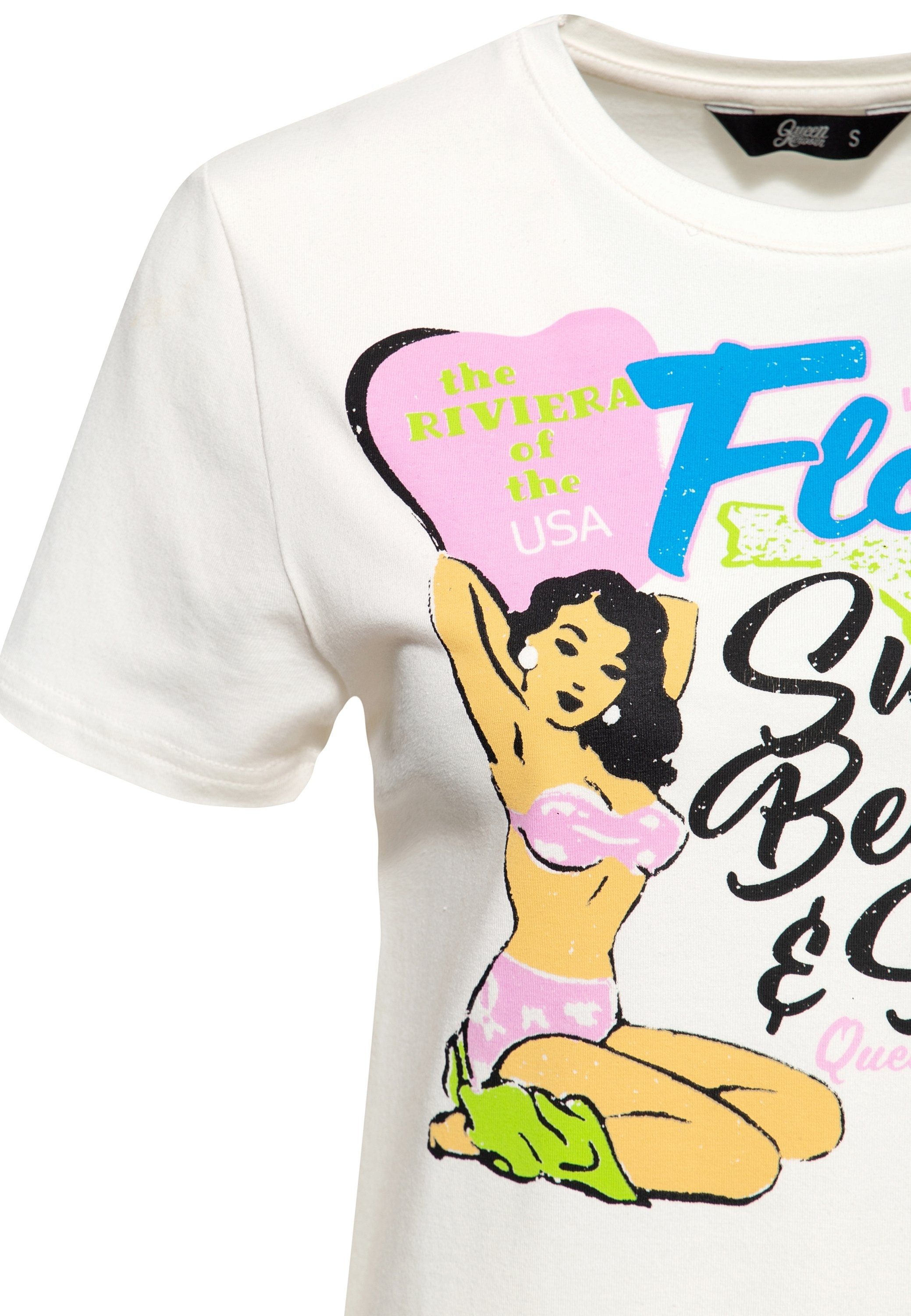 QueenKerosin Print-Shirt Florida (1-tlg) mit Vintage-Motiv