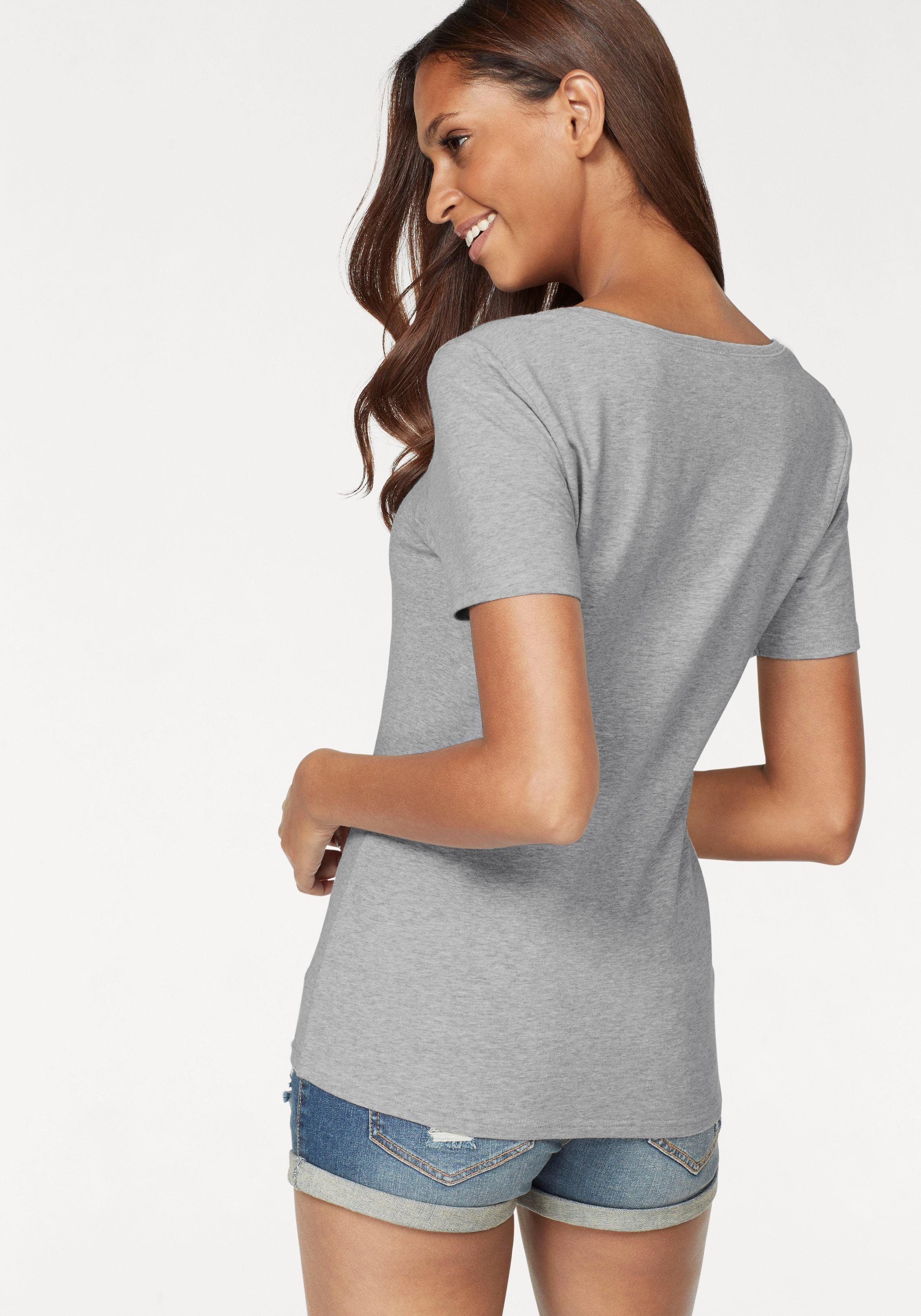 Vivance by Lascana T-Shirt (2er-Pack) aus elastischer Baumwoll-Qualität, sommerlich leicht