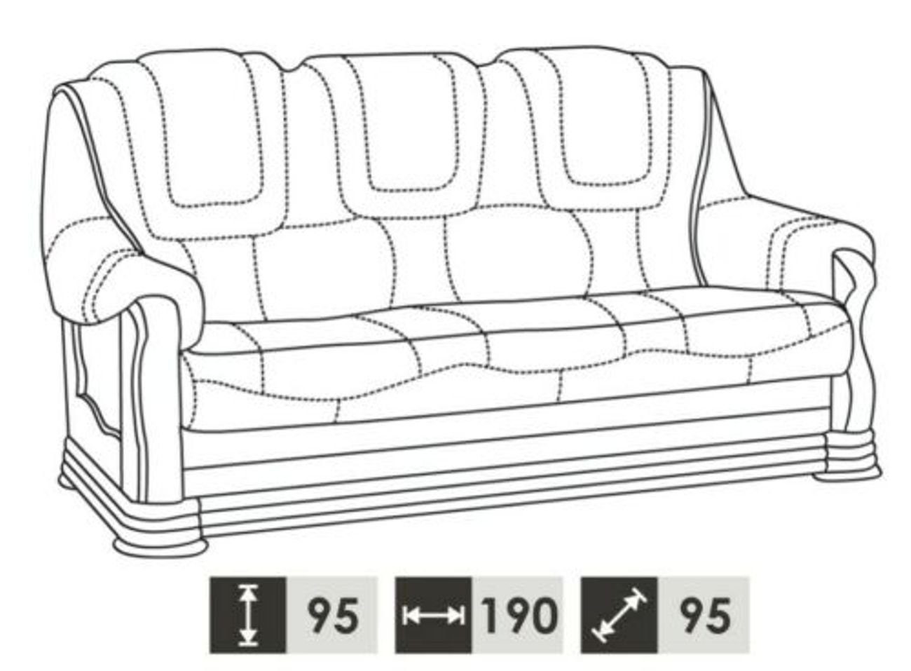 JVmoebel 3-Sitzer 3 Sitzer, Polster Sofa Klassischer in Europe Dreisitzer Couch Couch Made