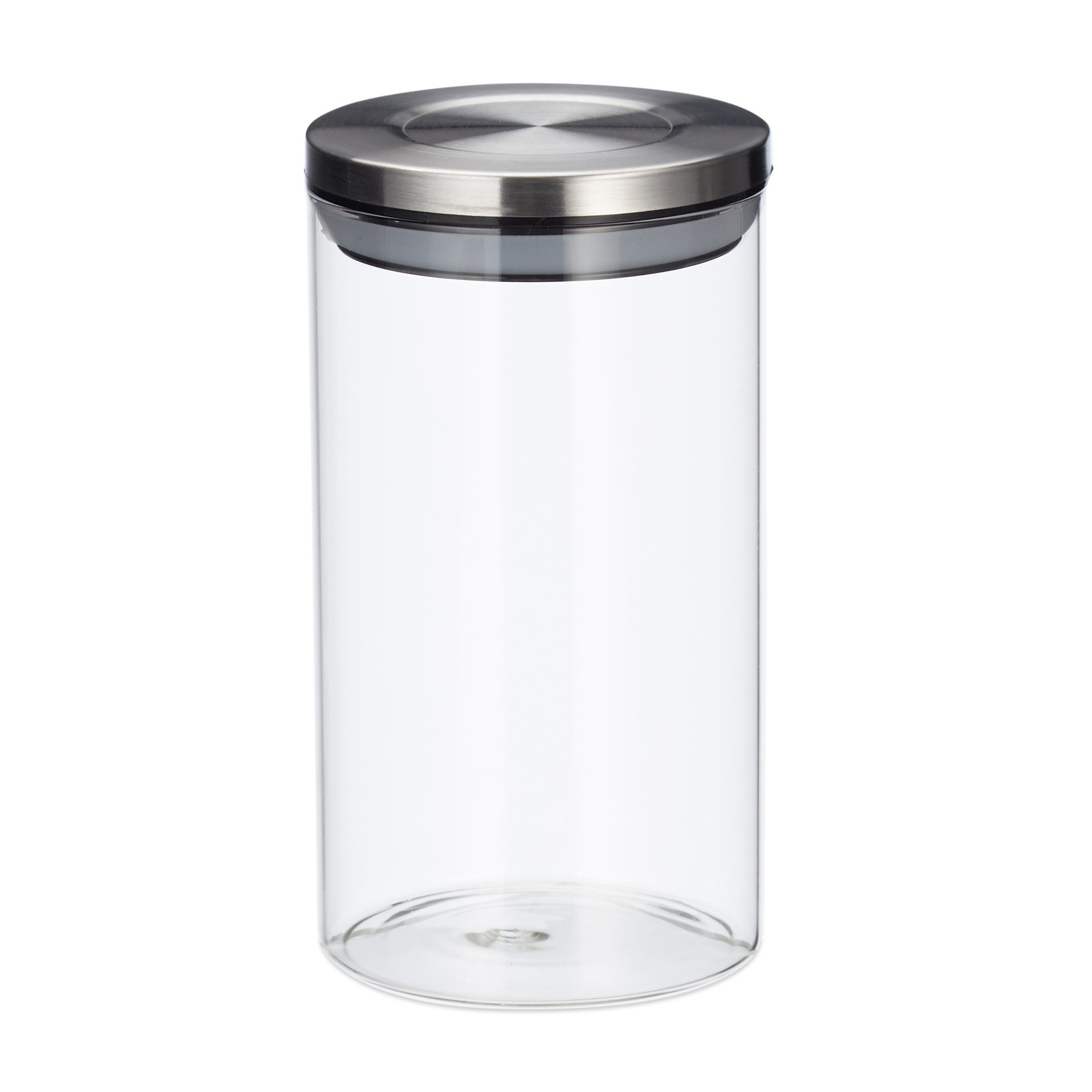 1 Liter, Glas 3er je relaxdays Vorratsglas Vorratsglas Set