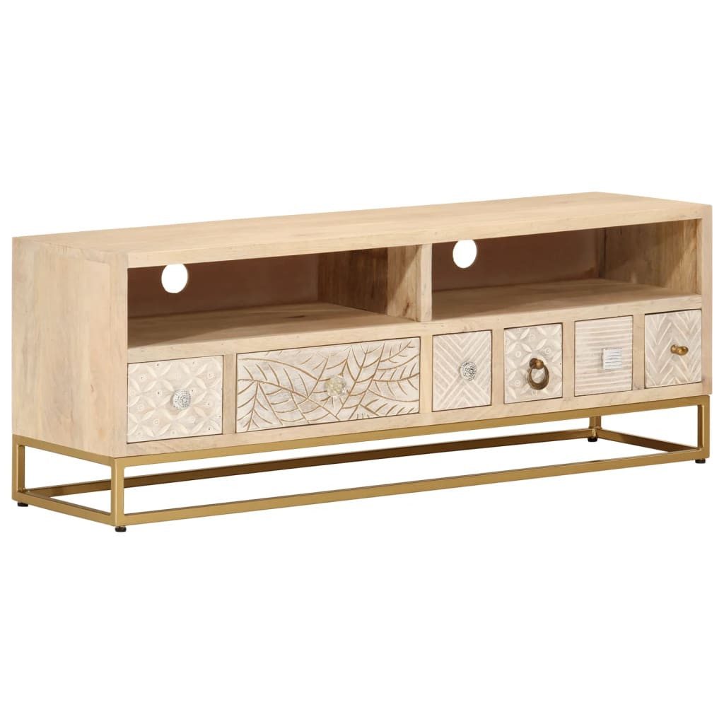 vidaXL Fächerschrank TV-Schrank 110x30x40 cm Massivholz günstig online kaufen