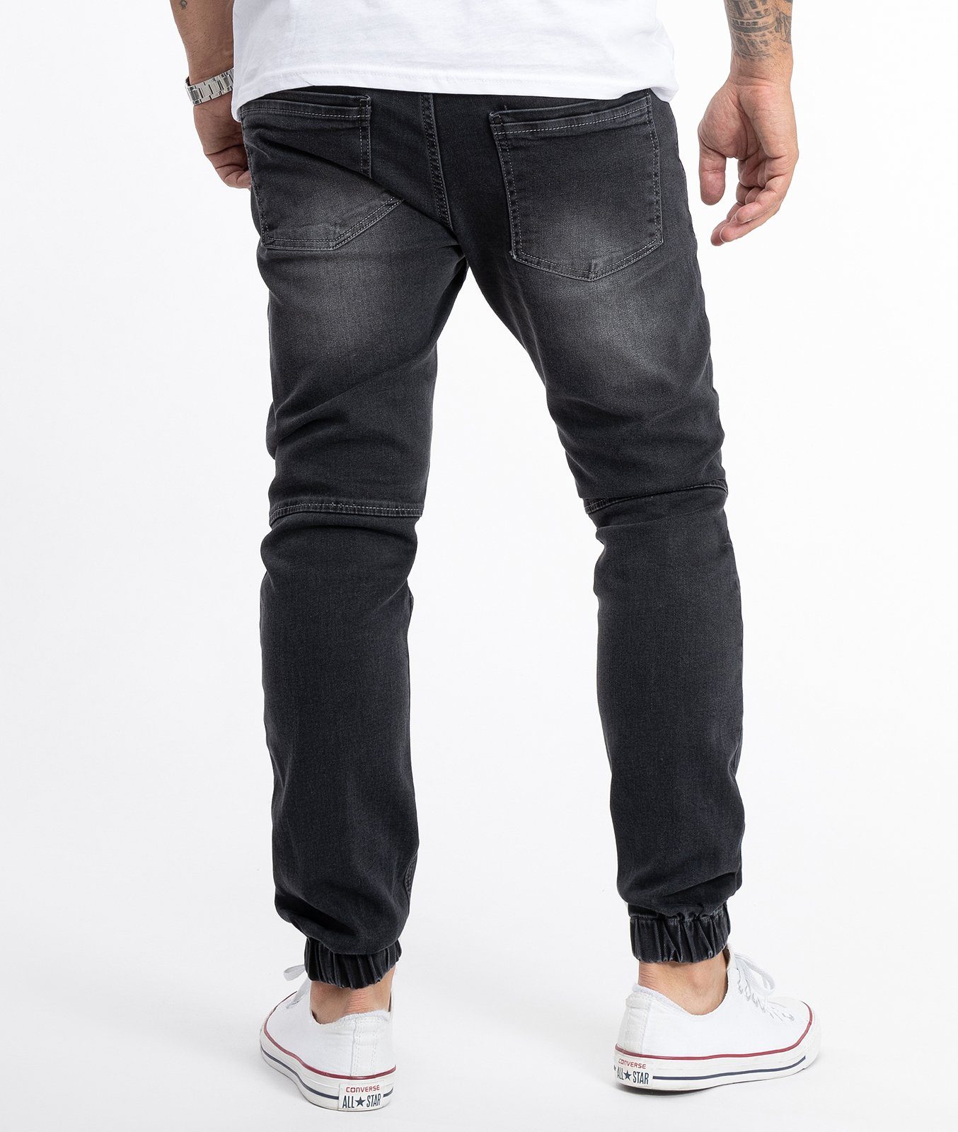 Jeans RC-2188 Jogger-Style Herren Rock Creek Tapered-fit-Jeans Dunkelgrau