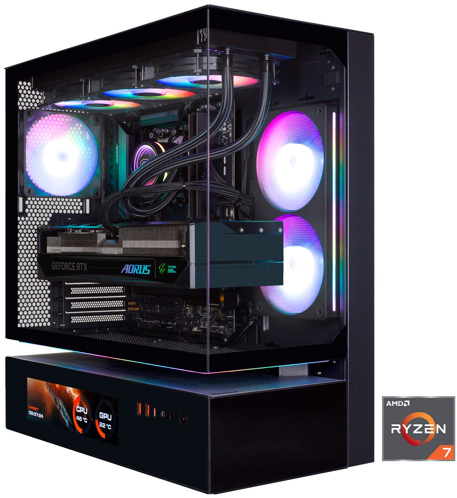 Cougar CFV235 Vision Gaming-PC (AMD Ryzen 7 9850X3D, RTX 5090, 64 GB RAM, 2000 GB SSD, Wasserkühlung, Windows 11, DDR5 RAM, Wasserkühlung)