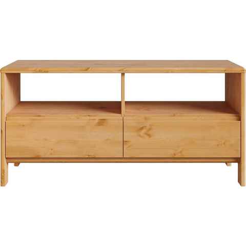 Home affaire TV-Schrank Luven aus Massivholz, Breite 114 cm, 2 Schubladen und 2 offenen Fächer