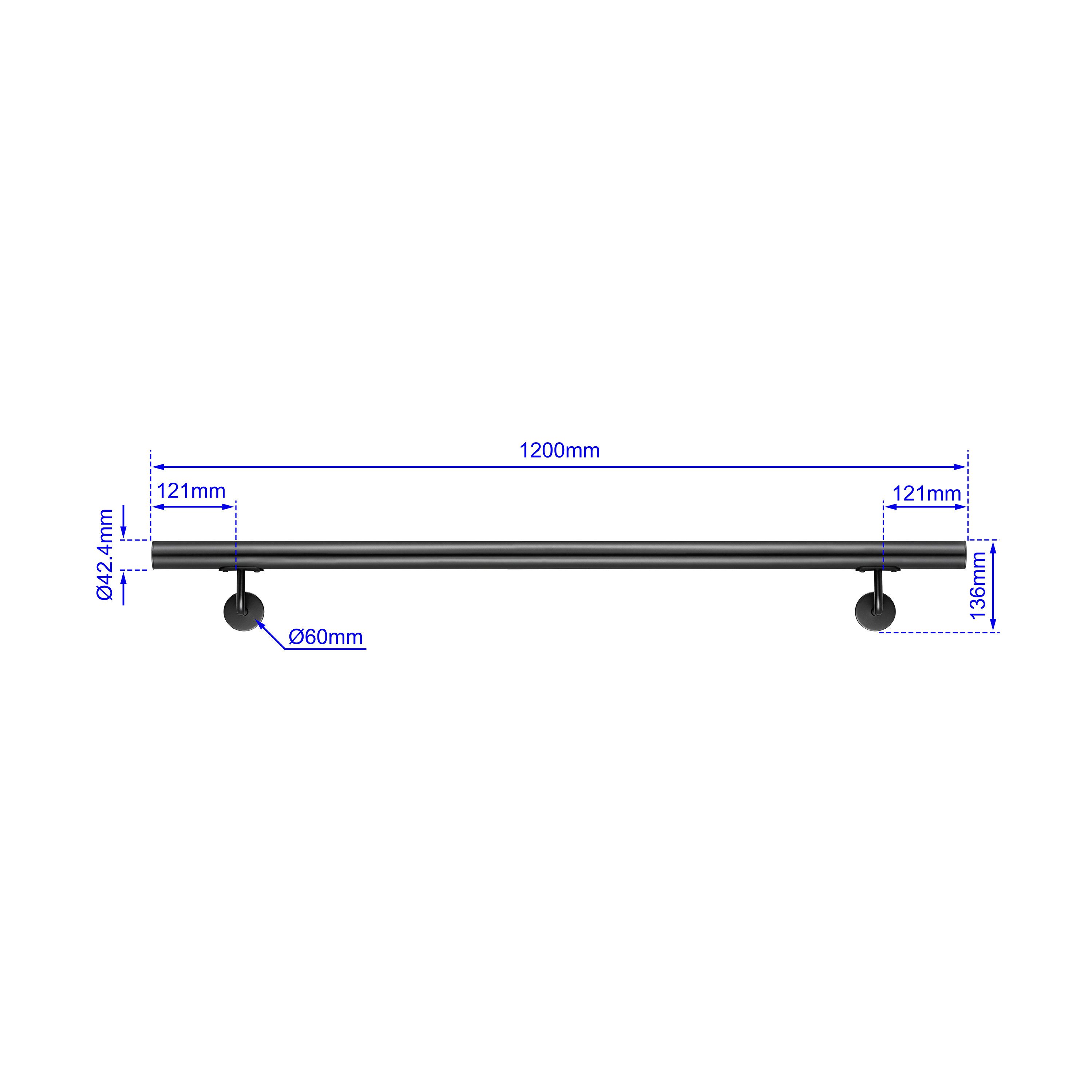 duschspa Treppengeländer Wandhandlauf Edelstahl Treppengeländer 80–240cm Handlauf Innen & Außen, 120 cm Länge, ist rostfrei – Bild 2 von 5