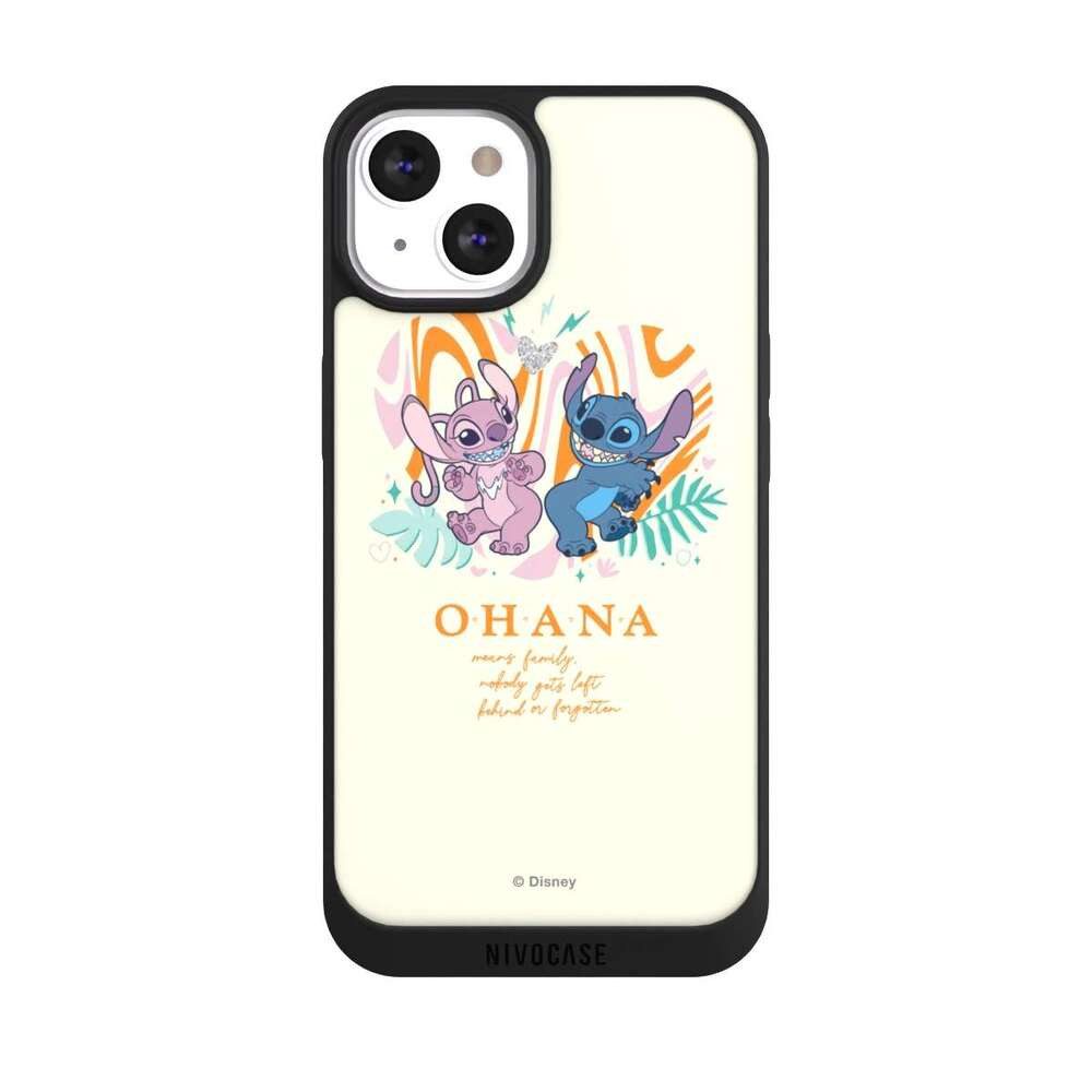 NIVOCASE Handyhülle Lilo & Stitch Offizielles Lizenzprodukt Disney Stitch and Angel, Apple iPhone 13 Handyhülle Hülle NIVOpure Case Schwarz