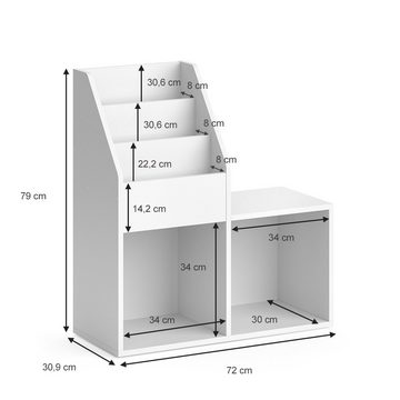 Vicco Bücherregal Ordnerregal Aktenregal LUIGI mini Weiß