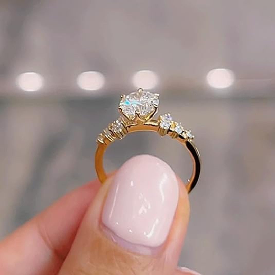 Jumpeak Diamantring 2ct D VS1,lab grown diamant ring,verlobungsring,damen geschenk, 3EX Eheringe,liebes geschenk für sie,geschenk ideen für frau,14K Gold