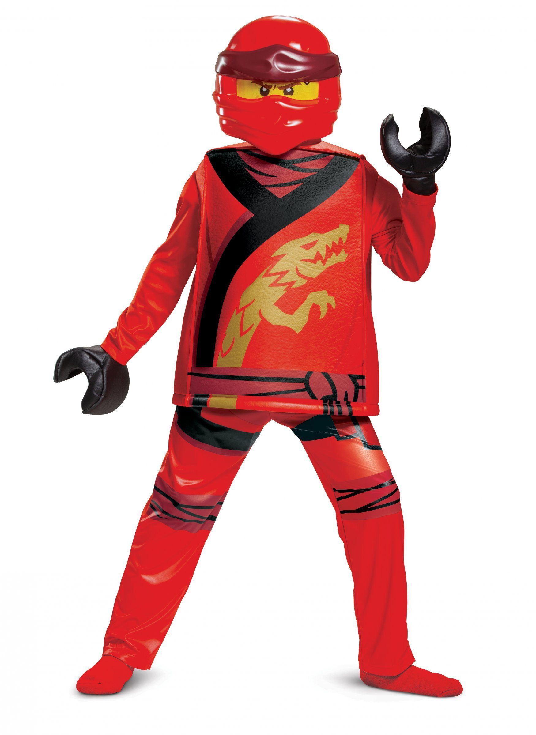 Kostüm Kai-Kostüm für Kinder Ninjago Lego-Kinderkostüm rot