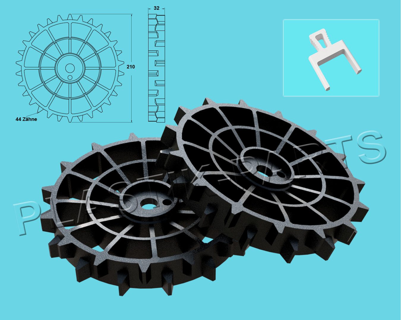 Mähroboter-Rad Antriebsräder 2er Set Offroad Gardena Sileno City 250 City 300 500
