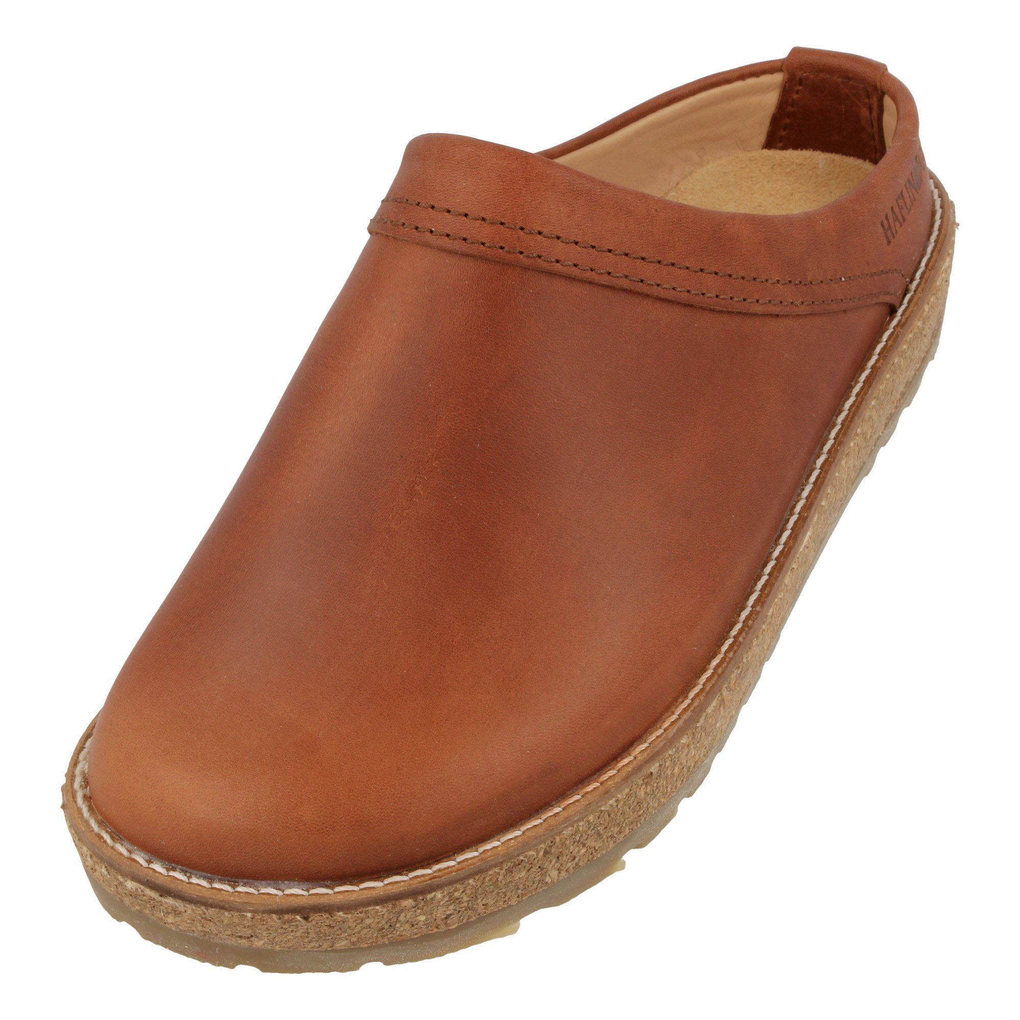 Travel Classic Eleganter Clog aus Leder mit Korkfußbett und Gummisohle Hausschuh