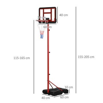 ZONEKIZ Basketballständer Basketballkörbe Basketballständer, elektronische Punkteanzeige, Stahl (Set, 1-St., für Kinder 6+ Jahre), 1.55m-2.05m höhenverstellbar